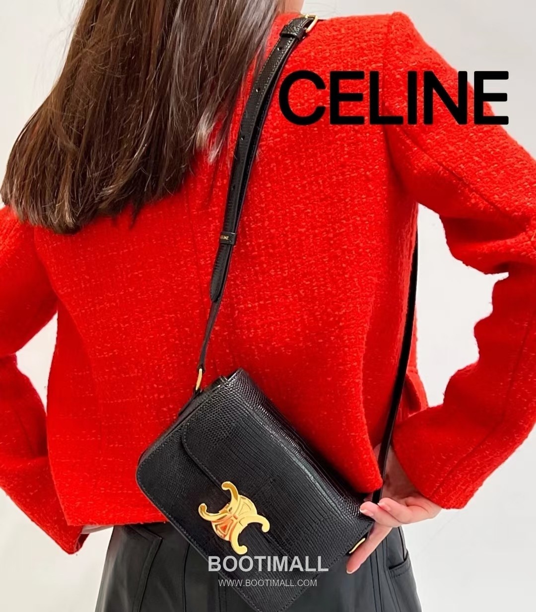 CELINE Lizard Embossed Calfskin Leather Shoulder Bag 188424 셀린느 리자드 엠보싱 카프스킨 숄더백 18.5cm 1