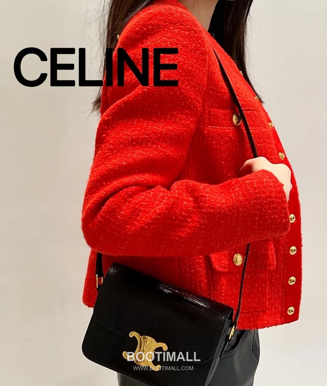 CELINE Lizard Embossed Calfskin Leather Shoulder Bag 188424 셀린느 리자드 엠보싱 카프스킨 숄더백 18.5cm 2