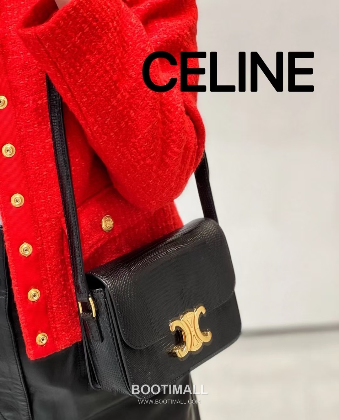 CELINE Lizard Embossed Calfskin Leather Shoulder Bag 188424 셀린느 리자드 엠보싱 카프스킨 숄더백 18.5cm 3