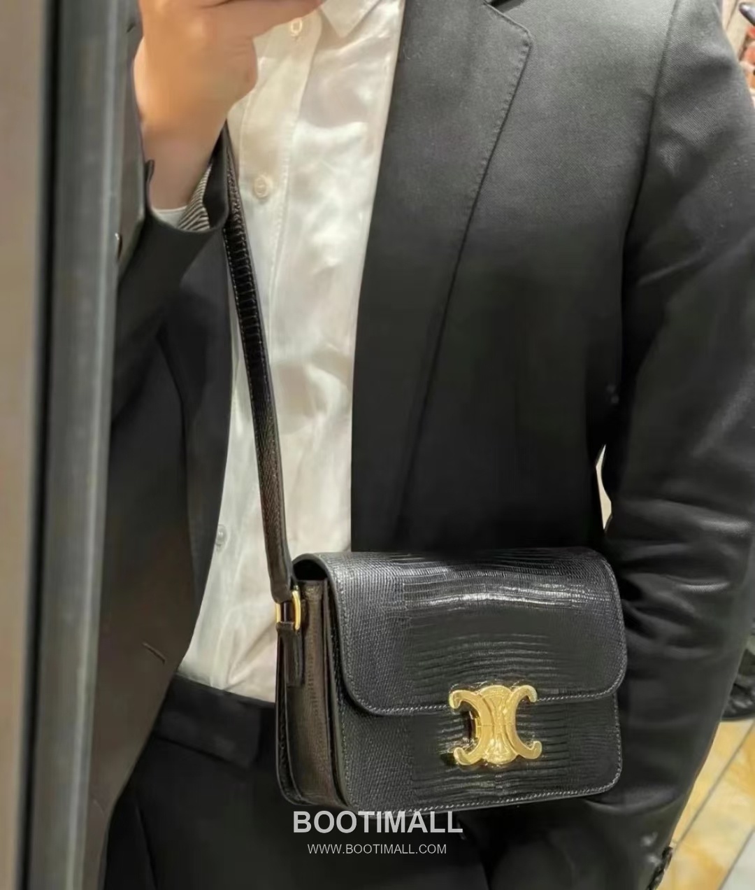 CELINE Lizard Embossed Calfskin Leather Shoulder Bag 188424 셀린느 리자드 엠보싱 카프스킨 숄더백 18.5cm 5