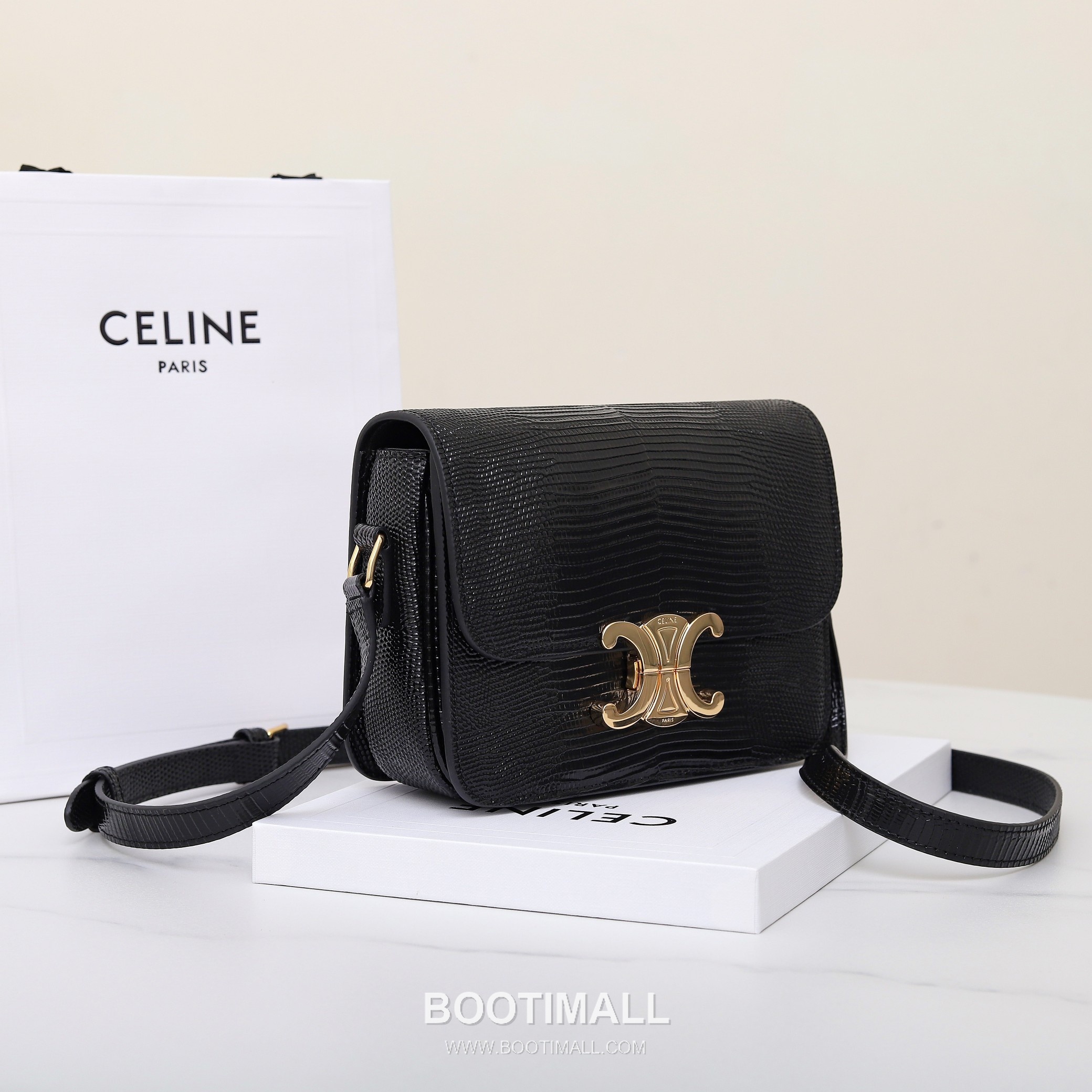 CELINE Lizard Embossed Calfskin Leather Shoulder Bag 188424 셀린느 리자드 엠보싱 카프스킨 숄더백 18.5cm 8