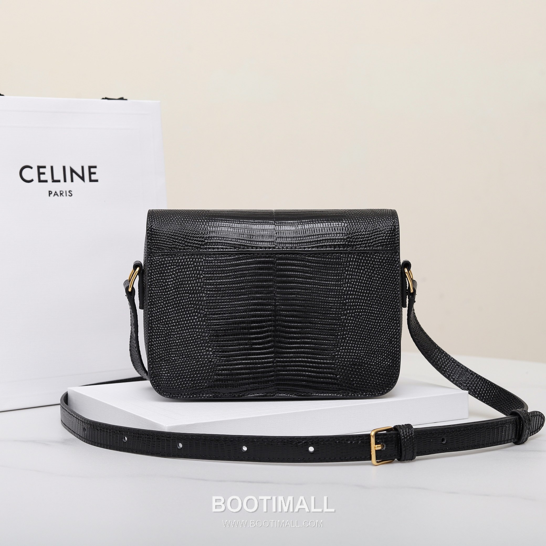 CELINE Lizard Embossed Calfskin Leather Shoulder Bag 188424 셀린느 리자드 엠보싱 카프스킨 숄더백 18.5cm 10