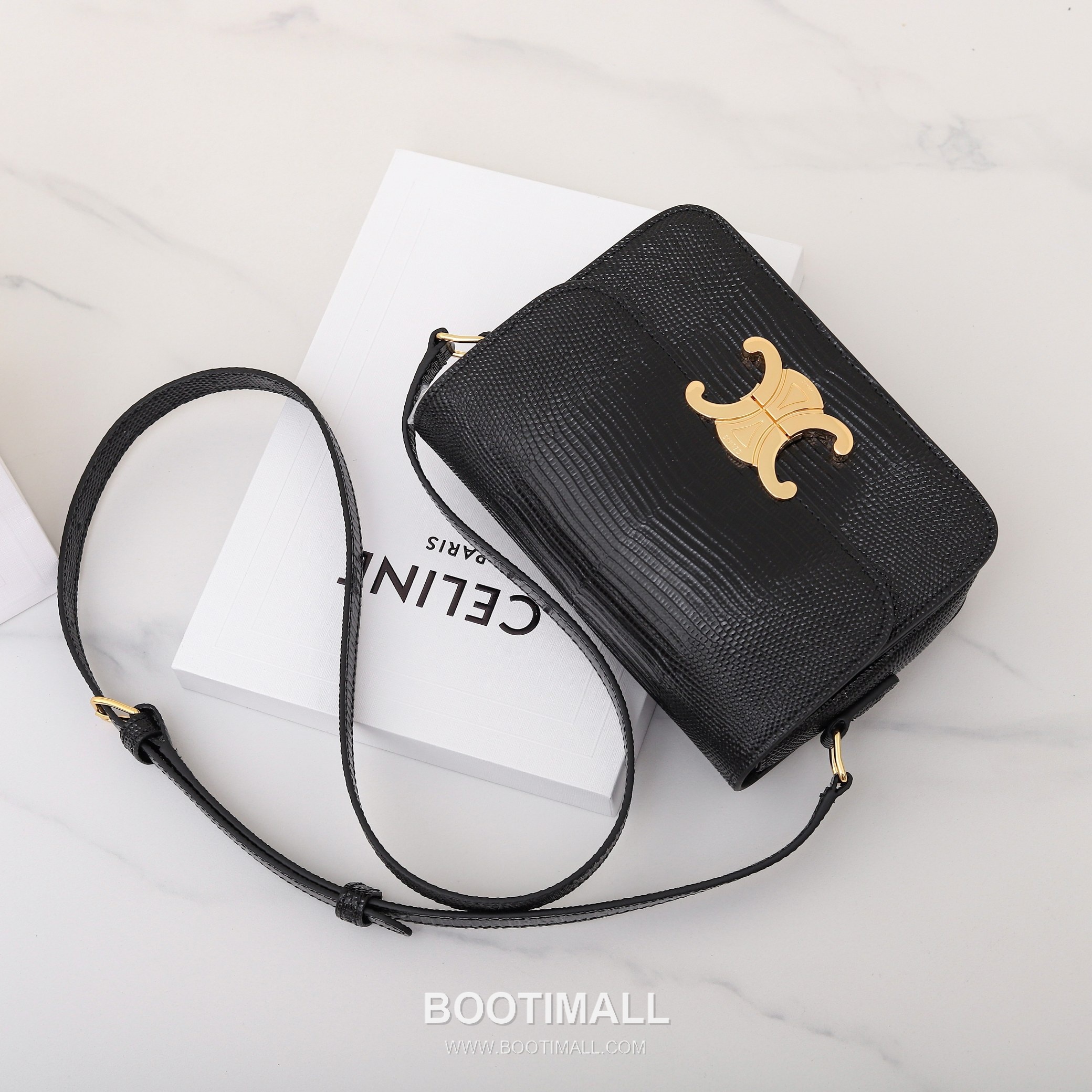 CELINE Lizard Embossed Calfskin Leather Shoulder Bag 188424 셀린느 리자드 엠보싱 카프스킨 숄더백 18.5cm 12