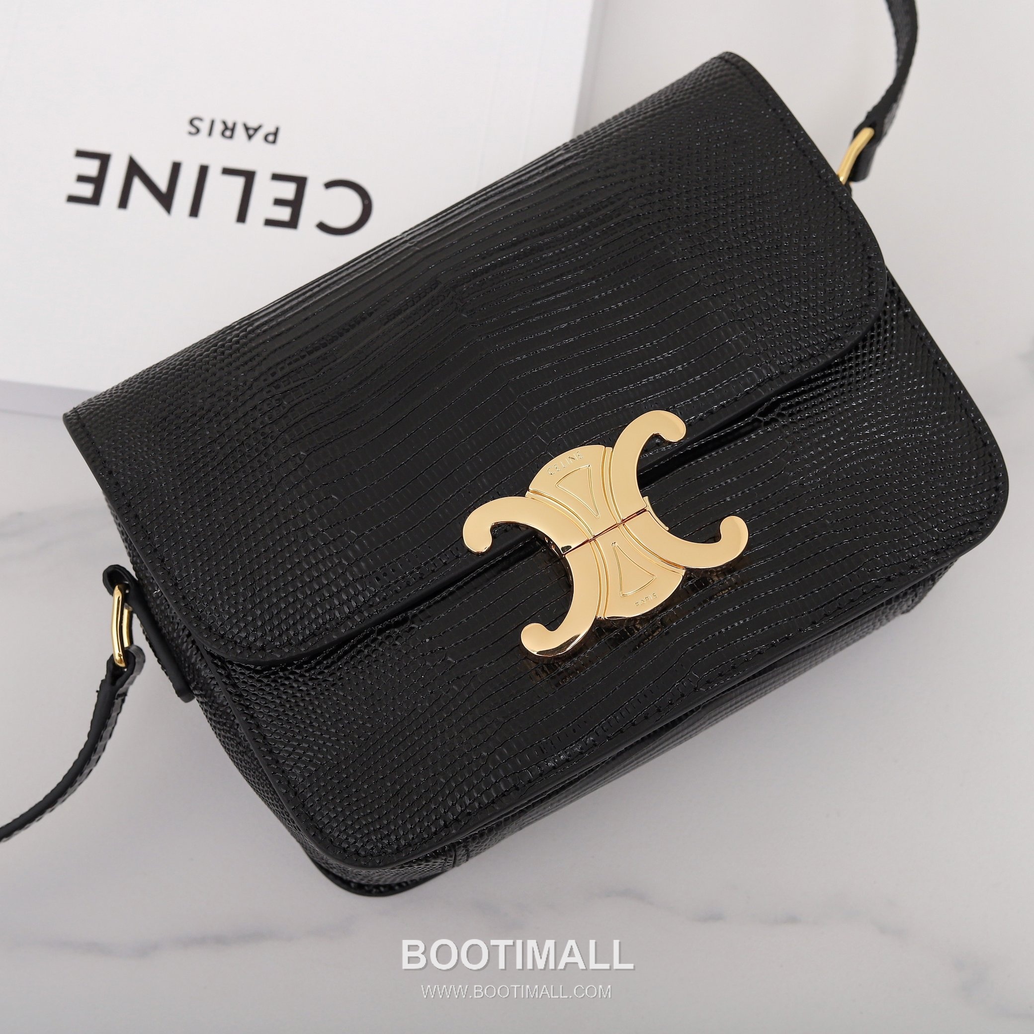 CELINE Lizard Embossed Calfskin Leather Shoulder Bag 188424 셀린느 리자드 엠보싱 카프스킨 숄더백 18.5cm 13