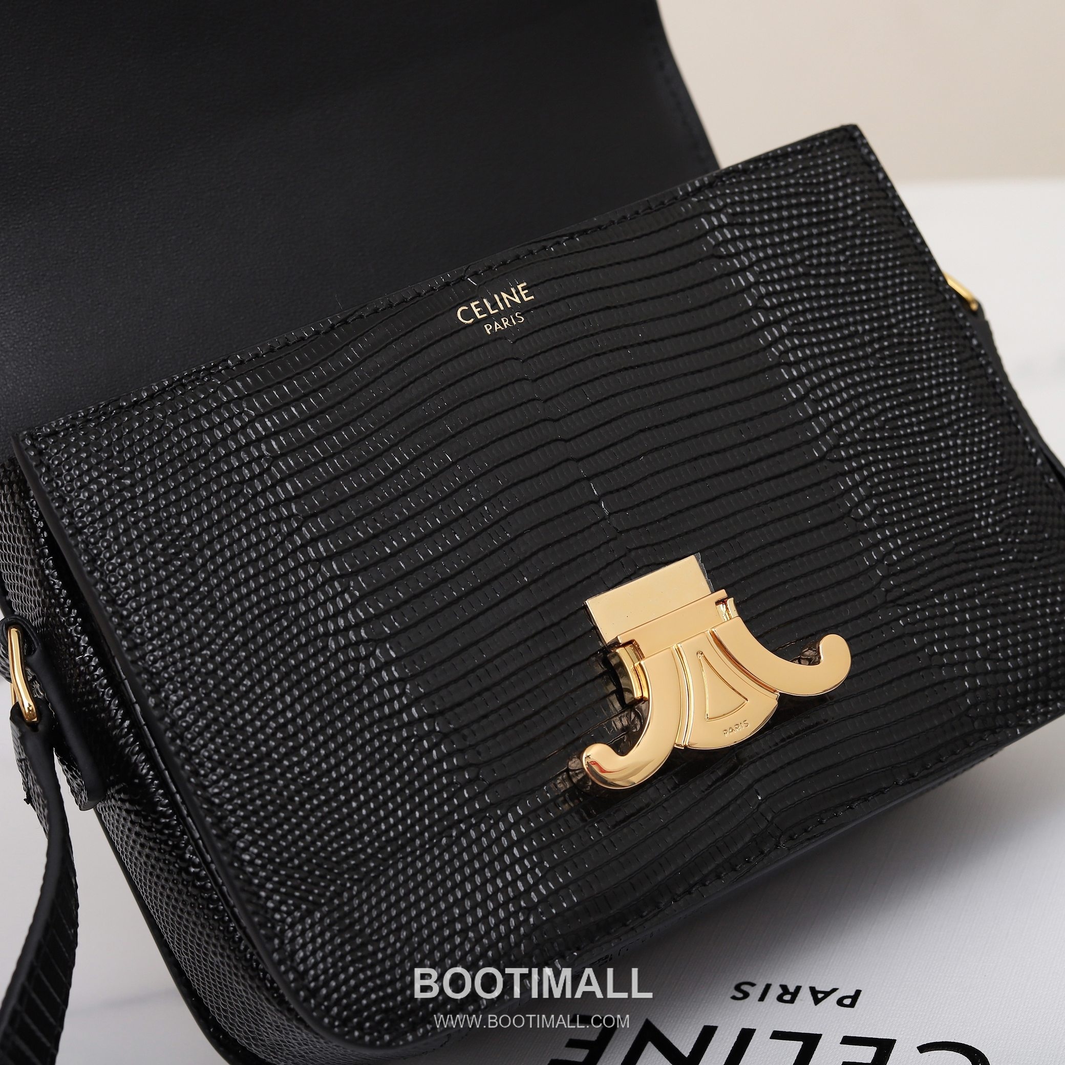 CELINE Lizard Embossed Calfskin Leather Shoulder Bag 188424 셀린느 리자드 엠보싱 카프스킨 숄더백 18.5cm 14