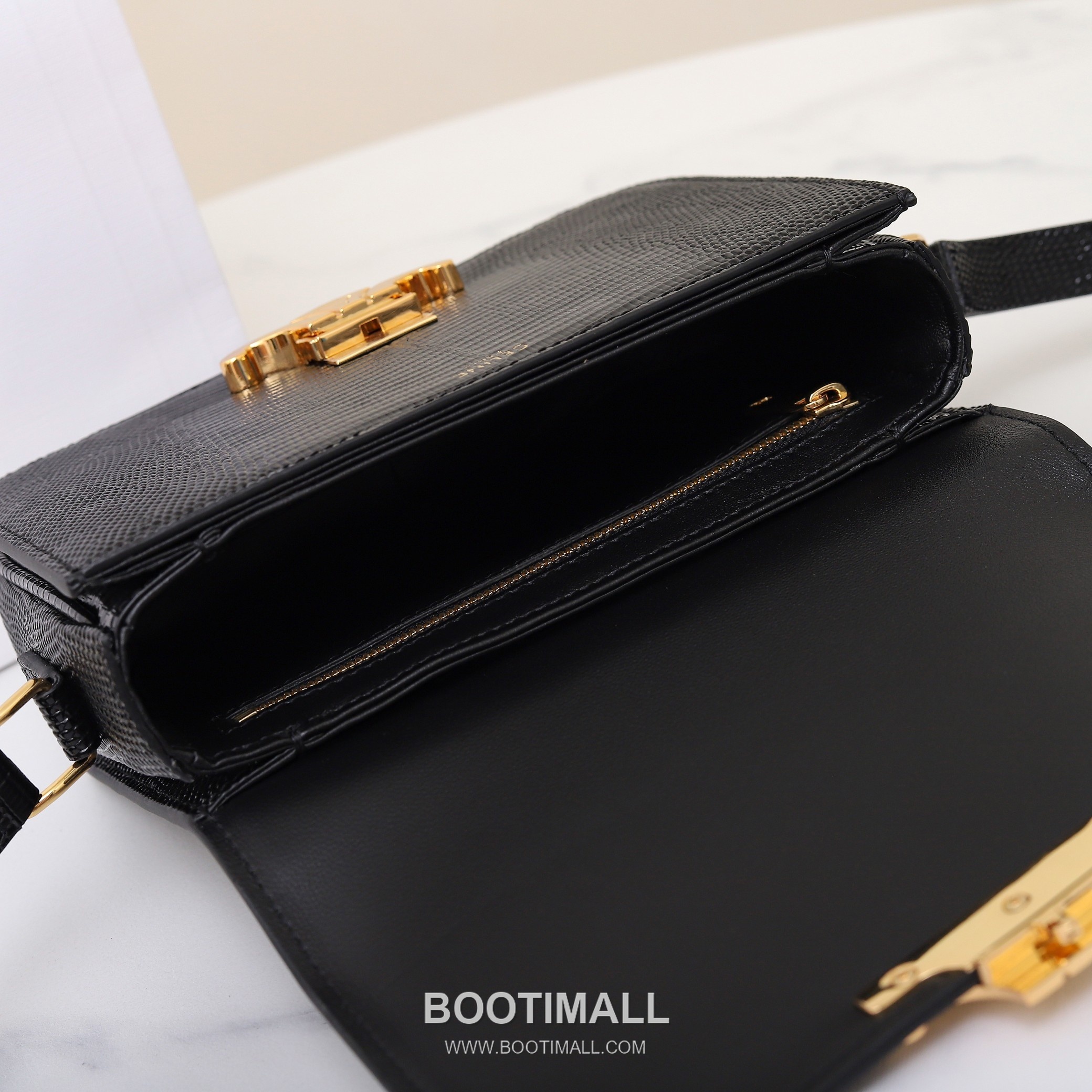 CELINE Lizard Embossed Calfskin Leather Shoulder Bag 188424 셀린느 리자드 엠보싱 카프스킨 숄더백 18.5cm 15