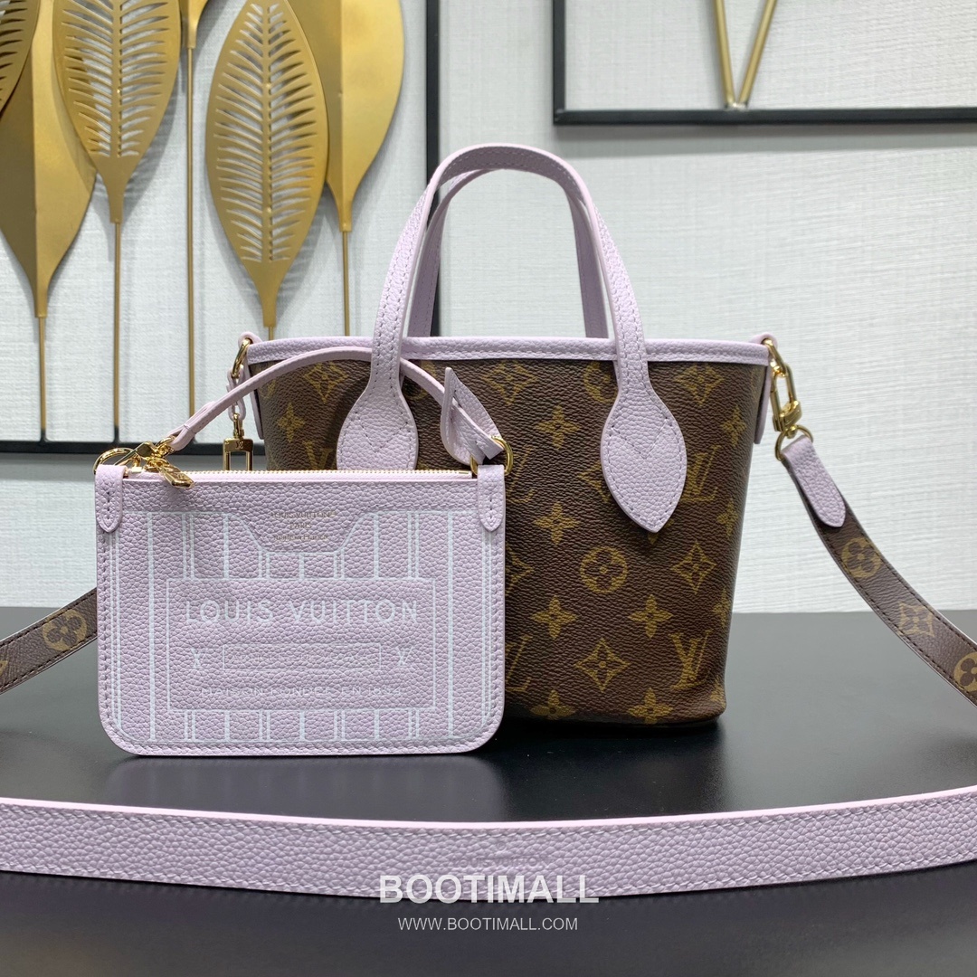 Louis Vuitton Neverfull Bandoulière Inside Out BB M25656 Monogram Canvas Grained Leather Shoulder Bag 루이비통 네버풀 반둘리에 인사이드 아웃 BB 모노그램 캔버스 그레인 레더 숄더백 26.5cm 1