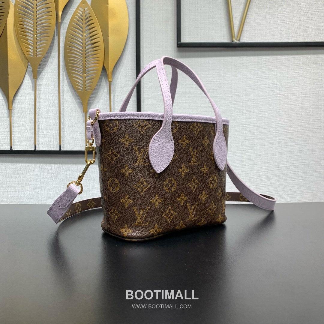 Louis Vuitton Neverfull Bandoulière Inside Out BB M25656 Monogram Canvas Grained Leather Shoulder Bag 루이비통 네버풀 반둘리에 인사이드 아웃 BB 모노그램 캔버스 그레인 레더 숄더백 26.5cm 2