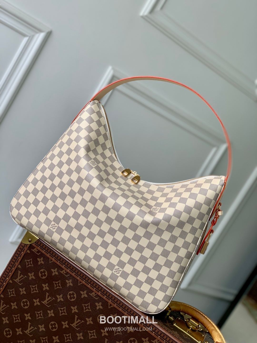 Louis Vuitton Slouchy MM N00126 Damier Azur Coated Canvas Shoulder Bag 루이비통 슬라우치 MM 다미에 아주르 코팅 캔버스 숄더백 40cm 1