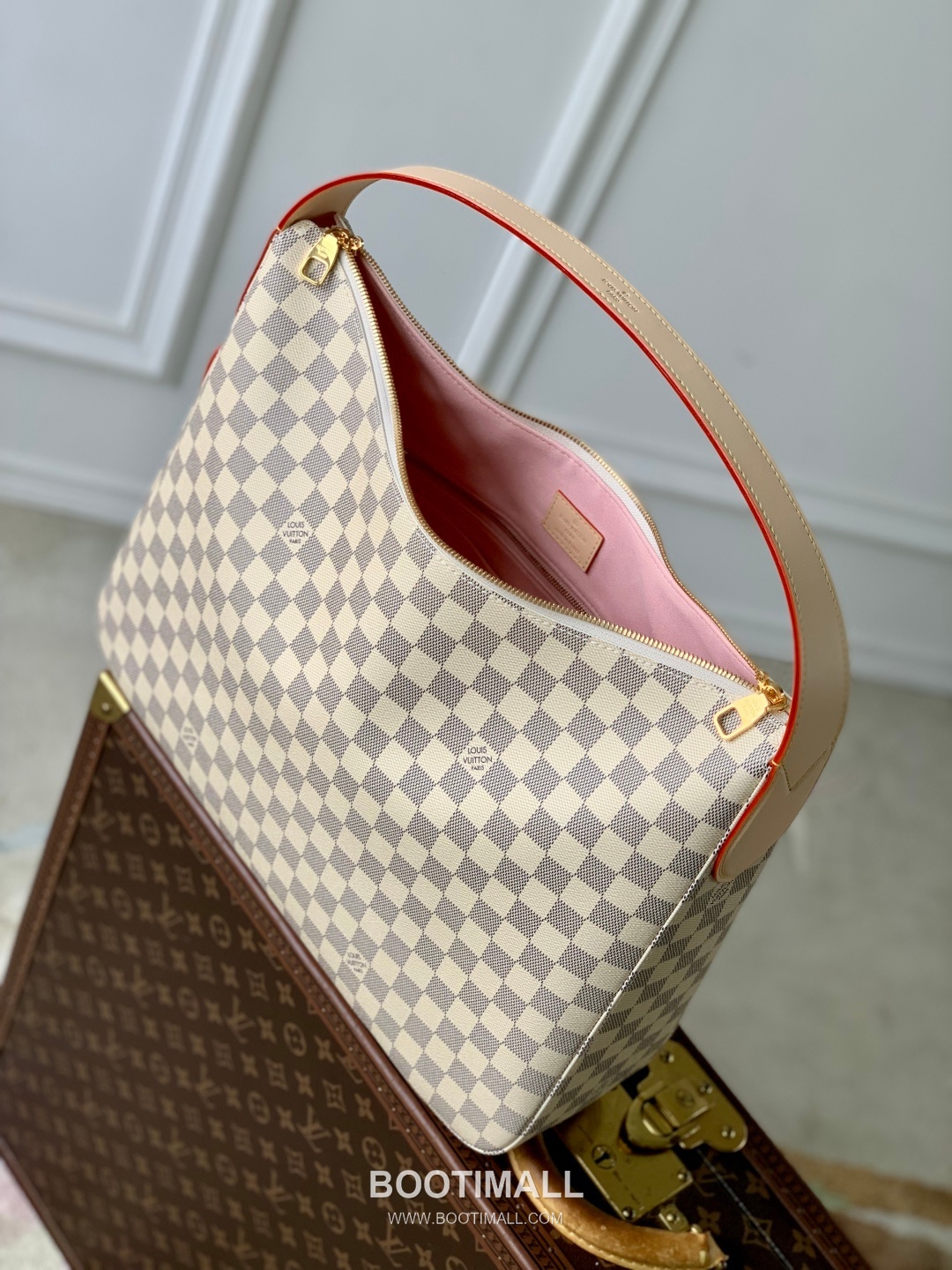 Louis Vuitton Slouchy MM N00126 Damier Azur Coated Canvas Shoulder Bag 루이비통 슬라우치 MM 다미에 아주르 코팅 캔버스 숄더백 40cm 9