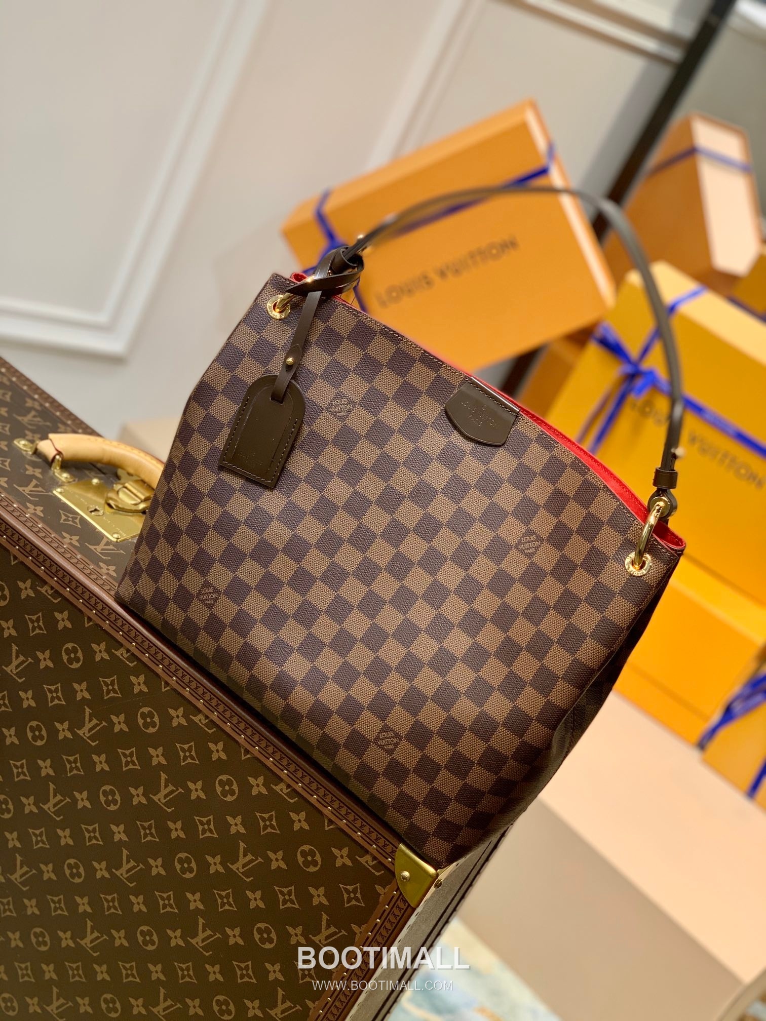 Louis Vuitton Graceful PM N44044 Damier Ebene Coated Canvas Shoulder Bag 루이비통 그레이스풀 PM 다미에 에벤 코팅 캔버스 숄더백 35cm 1