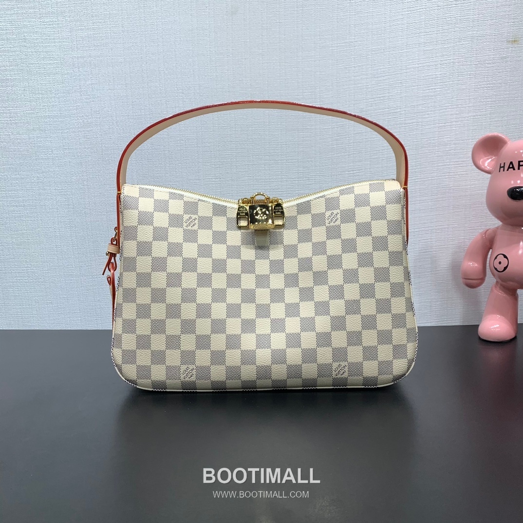 Louis Vuitton Slouchy PM M00116 Damier Azur Coated Canvas Shoulder Bag 루이비통 슬라우치 PM 다미에 아주르 코팅 캔버스 숄더백 33cm 1