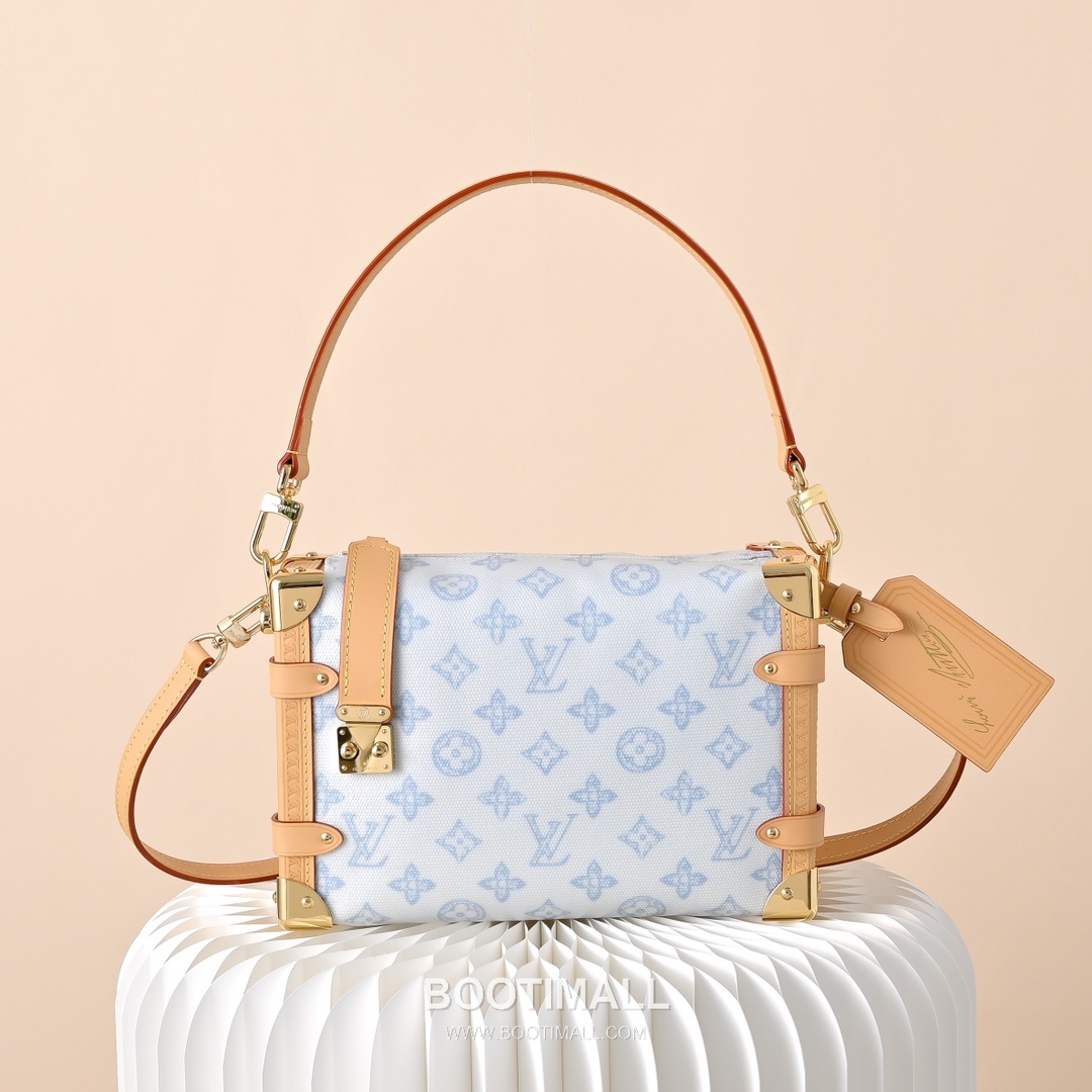 Louis Vuitton Side Trunk MM M27891 Monogram Origine Bleu Canvas Shoulder Bag 루이비통 사이드 트렁크 MM 모노그램 오리지네 블루 코팅 캔버스 숄더백 23.5cm 1