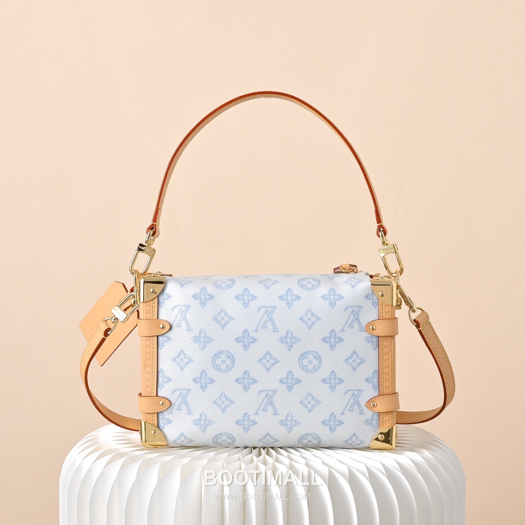 Louis Vuitton Side Trunk MM M27891 Monogram Origine Bleu Canvas Shoulder Bag 루이비통 사이드 트렁크 MM 모노그램 오리지네 블루 코팅 캔버스 숄더백 23.5cm 3