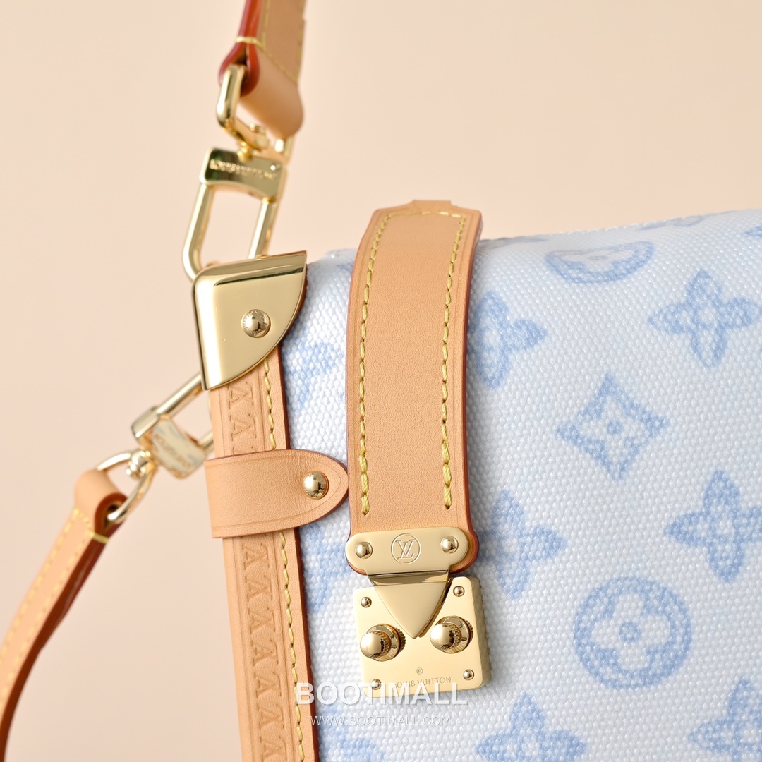 Louis Vuitton Side Trunk MM M27891 Monogram Origine Bleu Canvas Shoulder Bag 루이비통 사이드 트렁크 MM 모노그램 오리지네 블루 코팅 캔버스 숄더백 23.5cm 4