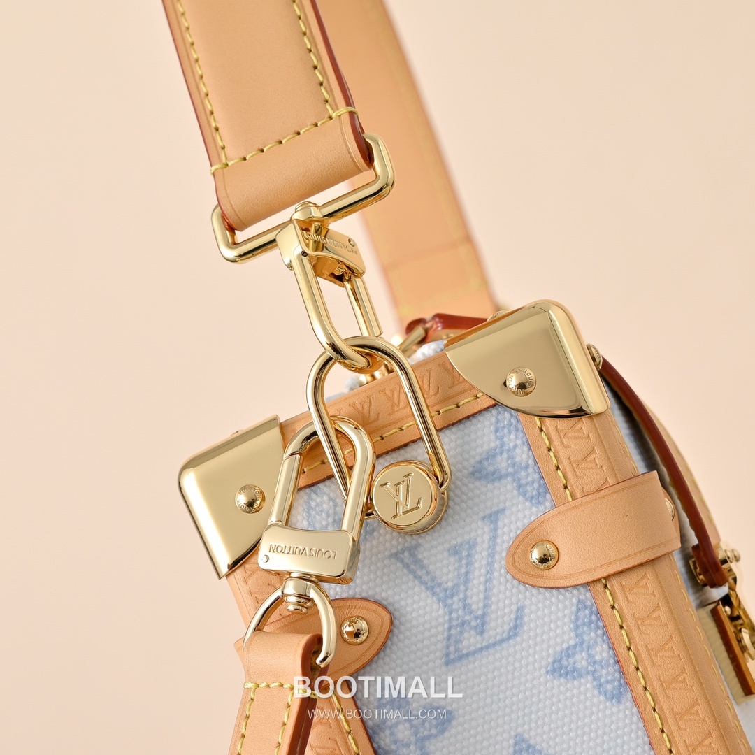Louis Vuitton Side Trunk MM M27891 Monogram Origine Bleu Canvas Shoulder Bag 루이비통 사이드 트렁크 MM 모노그램 오리지네 블루 코팅 캔버스 숄더백 23.5cm 5