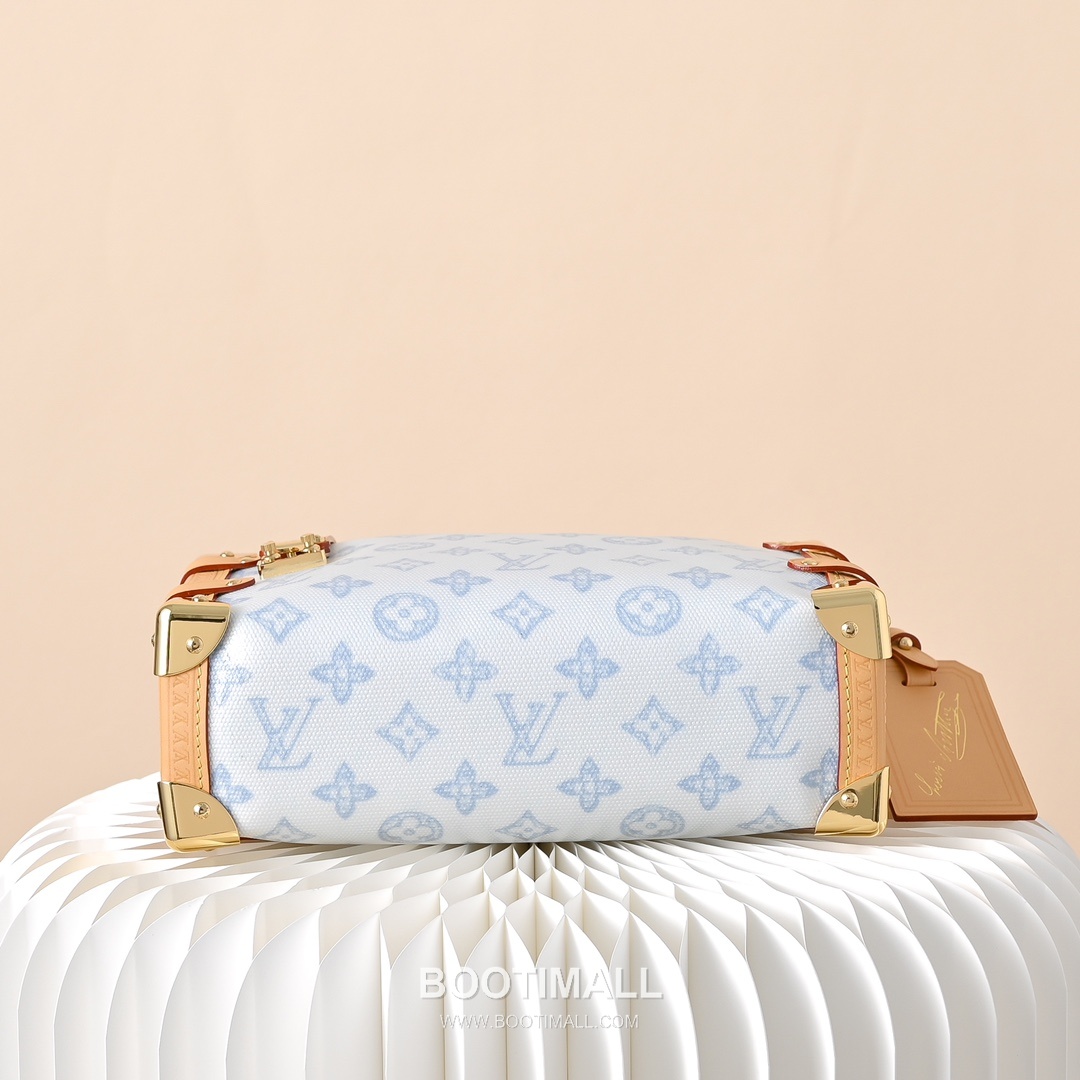 Louis Vuitton Side Trunk MM M27891 Monogram Origine Bleu Canvas Shoulder Bag 루이비통 사이드 트렁크 MM 모노그램 오리지네 블루 코팅 캔버스 숄더백 23.5cm 9