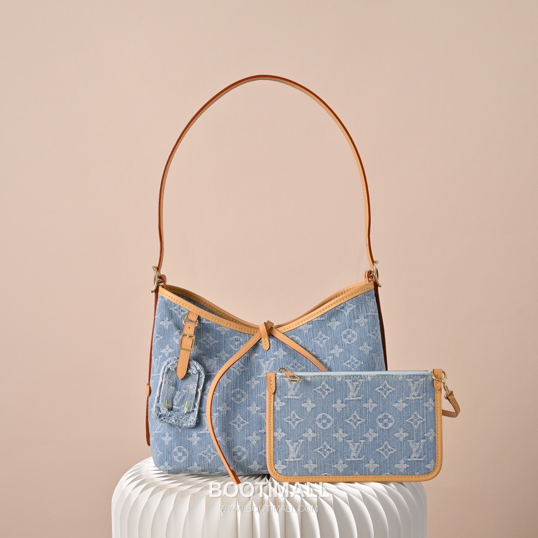 Louis Vuitton Carryall MM M11462 Monogram Denim Canvas Shoulder Bag 루이비통 캐리올 MM 모노그램 데님 캔버스 숄더백 29cm 1