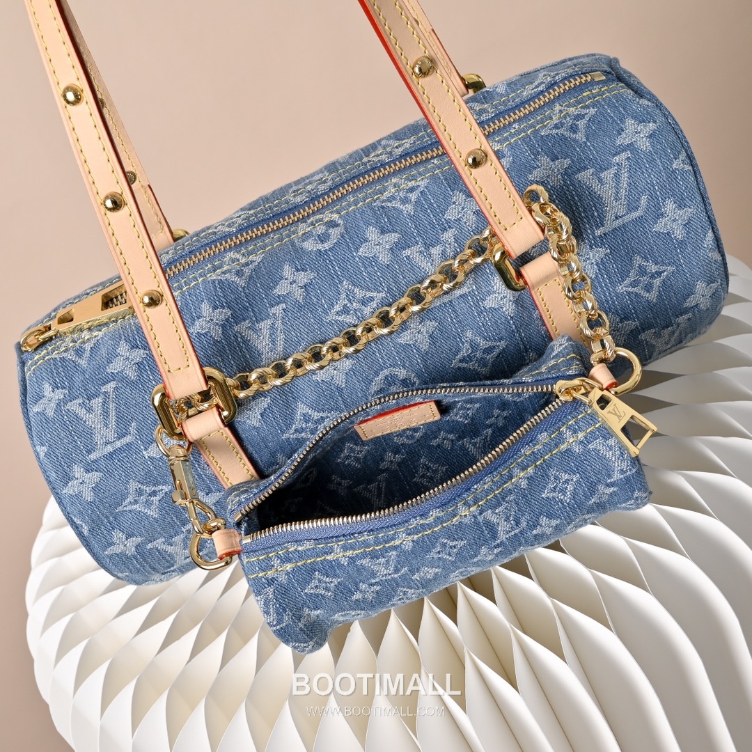 Louis Vuitton Papillon Denim Bleu M46830 Monogram Denim Canvas Shoulder Bag 루이비통 파필론 데님 블루 모노그램 데님 캔버스 숄더백 27cm 4