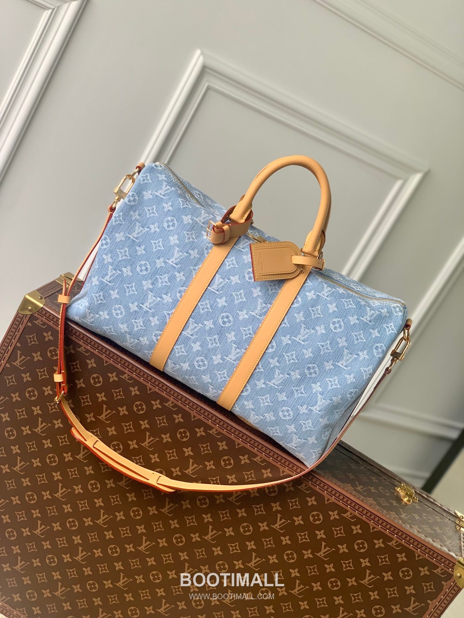 Louis Vuitton Keepall Bandoulière 45 M25334 Monogram Denim Canvas Travel Bag 루이비통 키폴 반둘리에 45 모노그램 데님 캔버스 여행가방 45cm 1