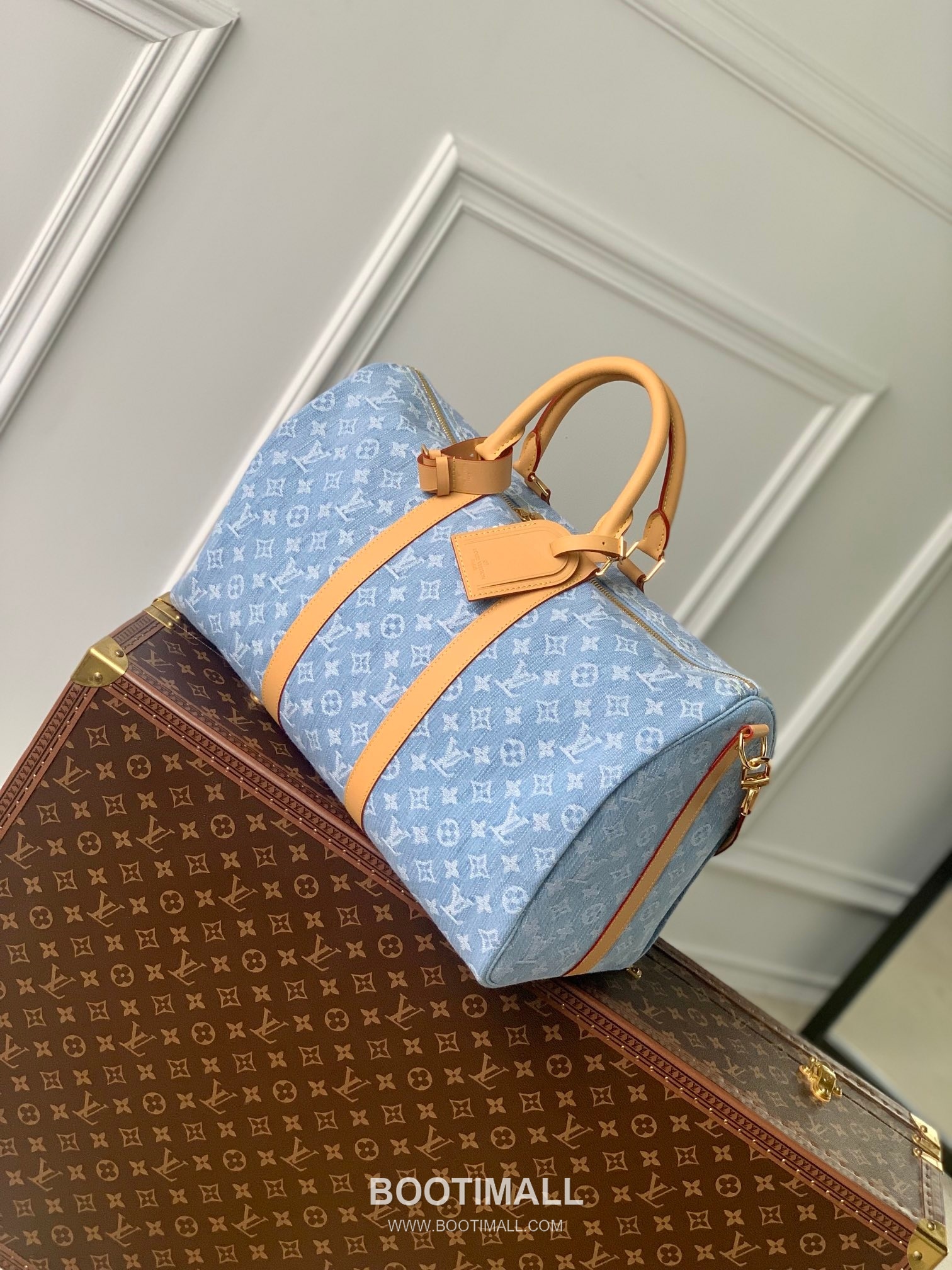 Louis Vuitton Keepall Bandoulière 45 M25334 Monogram Denim Canvas Travel Bag 루이비통 키폴 반둘리에 45 모노그램 데님 캔버스 여행가방 45cm 2