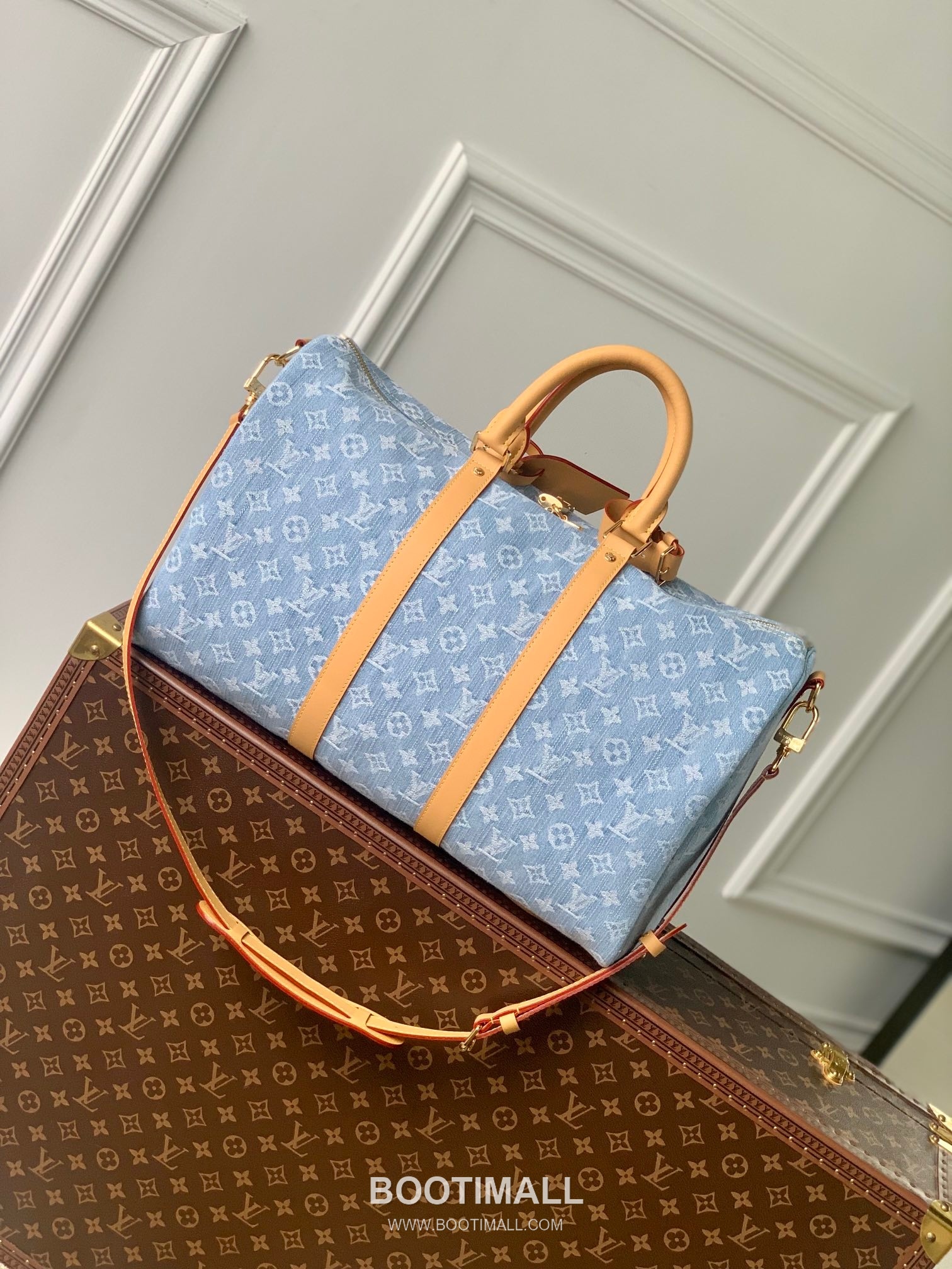 Louis Vuitton Keepall Bandoulière 45 M25334 Monogram Denim Canvas Travel Bag 루이비통 키폴 반둘리에 45 모노그램 데님 캔버스 여행가방 45cm 3