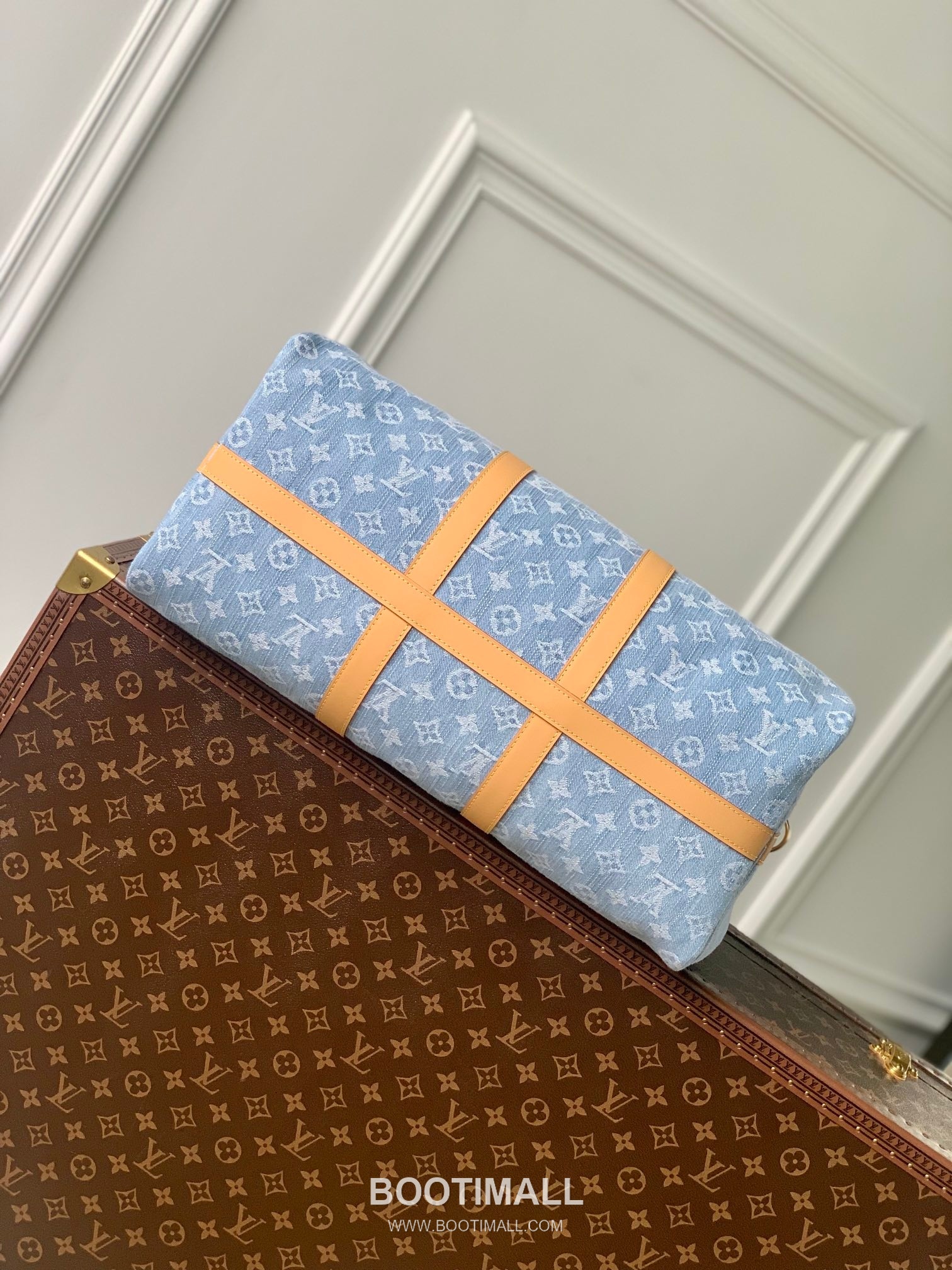 Louis Vuitton Keepall Bandoulière 45 M25334 Monogram Denim Canvas Travel Bag 루이비통 키폴 반둘리에 45 모노그램 데님 캔버스 여행가방 45cm 4