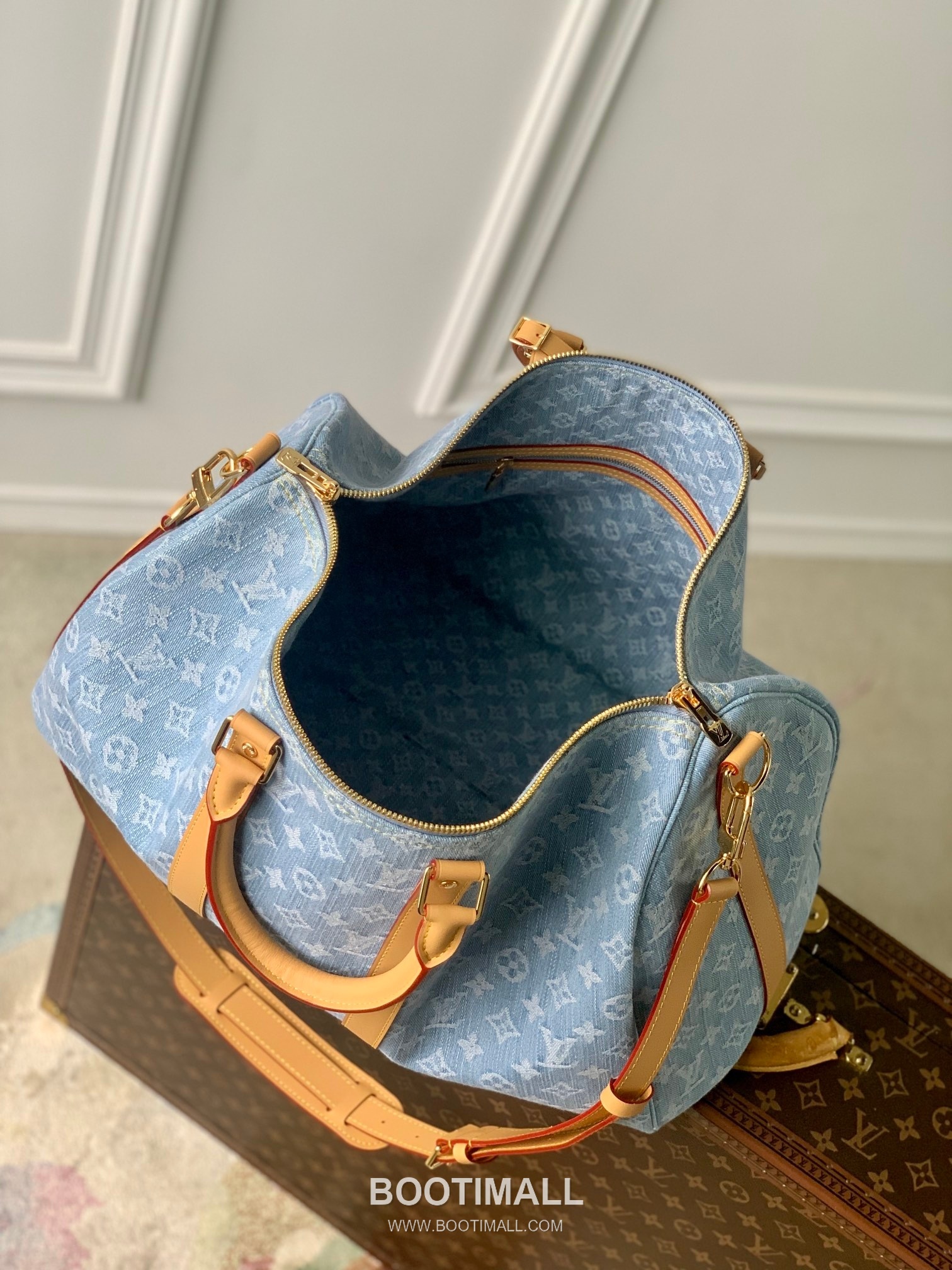 Louis Vuitton Keepall Bandoulière 45 M25334 Monogram Denim Canvas Travel Bag 루이비통 키폴 반둘리에 45 모노그램 데님 캔버스 여행가방 45cm 9