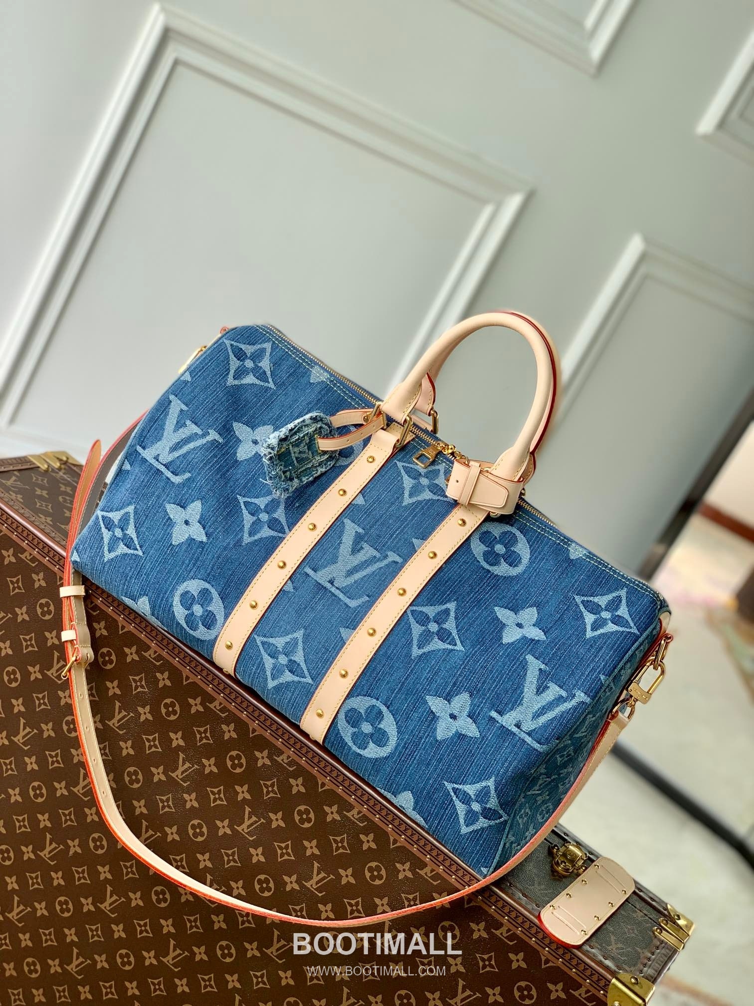 Louis Vuitton Keepall Bandoulière 45 M24315 Monogram Denim Canvas Travel Bag 루이비통 키폴 반둘리에 45 모노그램 데님 캔버스 여행가방 45cm 1
