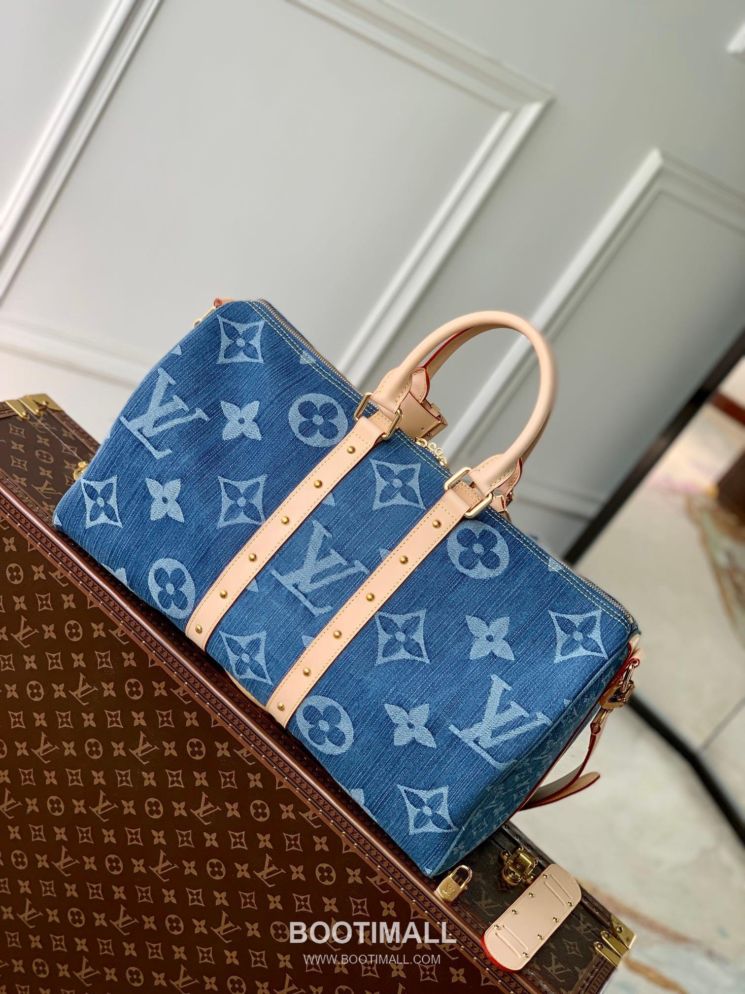 Louis Vuitton Keepall Bandoulière 45 M24315 Monogram Denim Canvas Travel Bag 루이비통 키폴 반둘리에 45 모노그램 데님 캔버스 여행가방 45cm 2