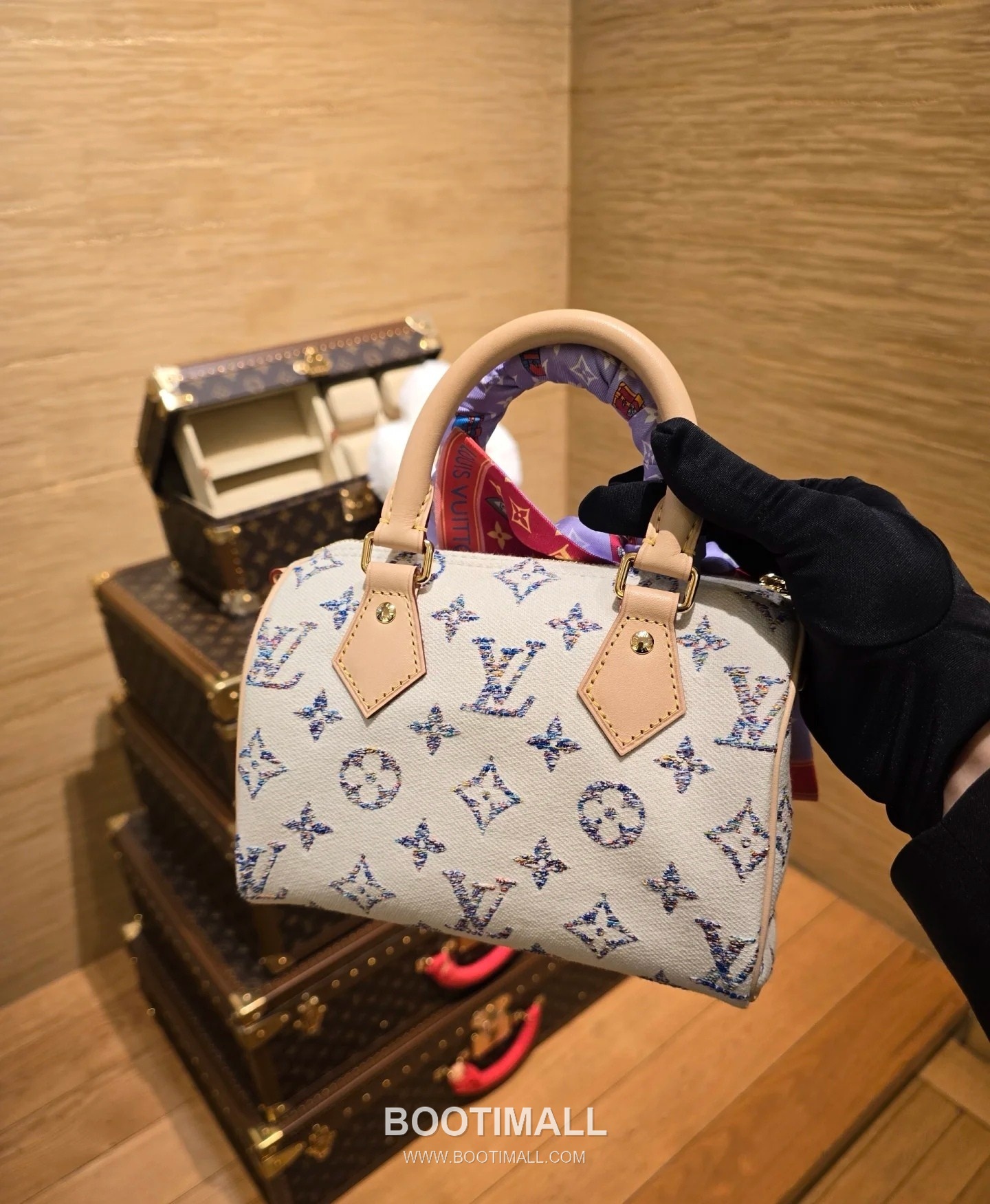 Louis Vuitton Speedy Bandoulière 20 M24709 Monogram Jacquard Textile Bag 루이비통 스피디 반둘리에 20 모노그램 자카드 텍스타일 백 20.5cm 3