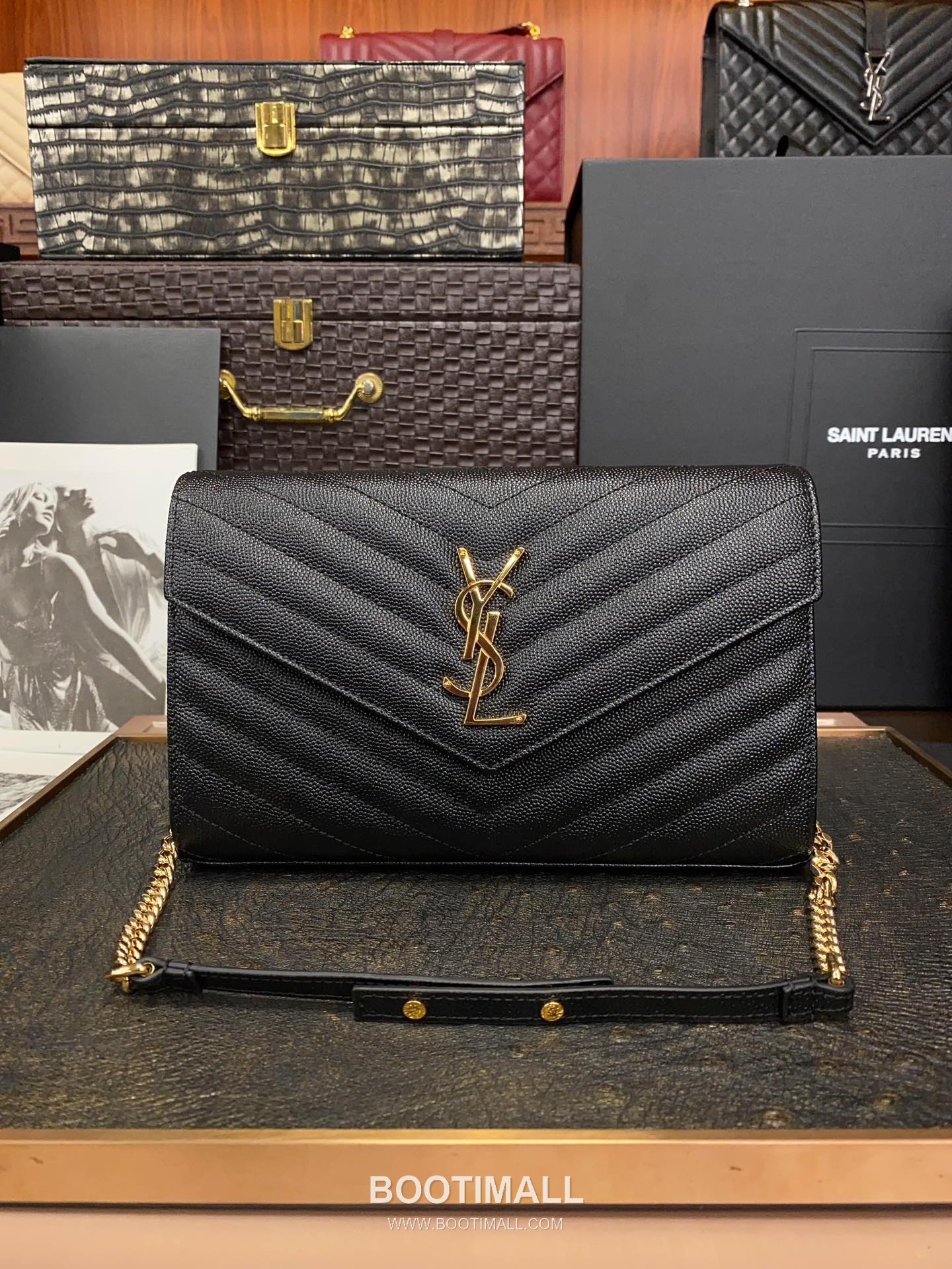 Saint Laurent Chain Wallet 377828 Calfskin Leather Quilted Wallet 생로랑 체인 월렛 카프스킨 가죽 퀼팅 지갑 22.5cm 1
