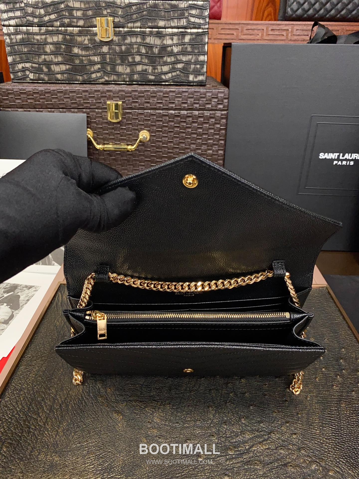 Saint Laurent Chain Wallet 377828 Calfskin Leather Quilted Wallet 생로랑 체인 월렛 카프스킨 가죽 퀼팅 지갑 22.5cm 7