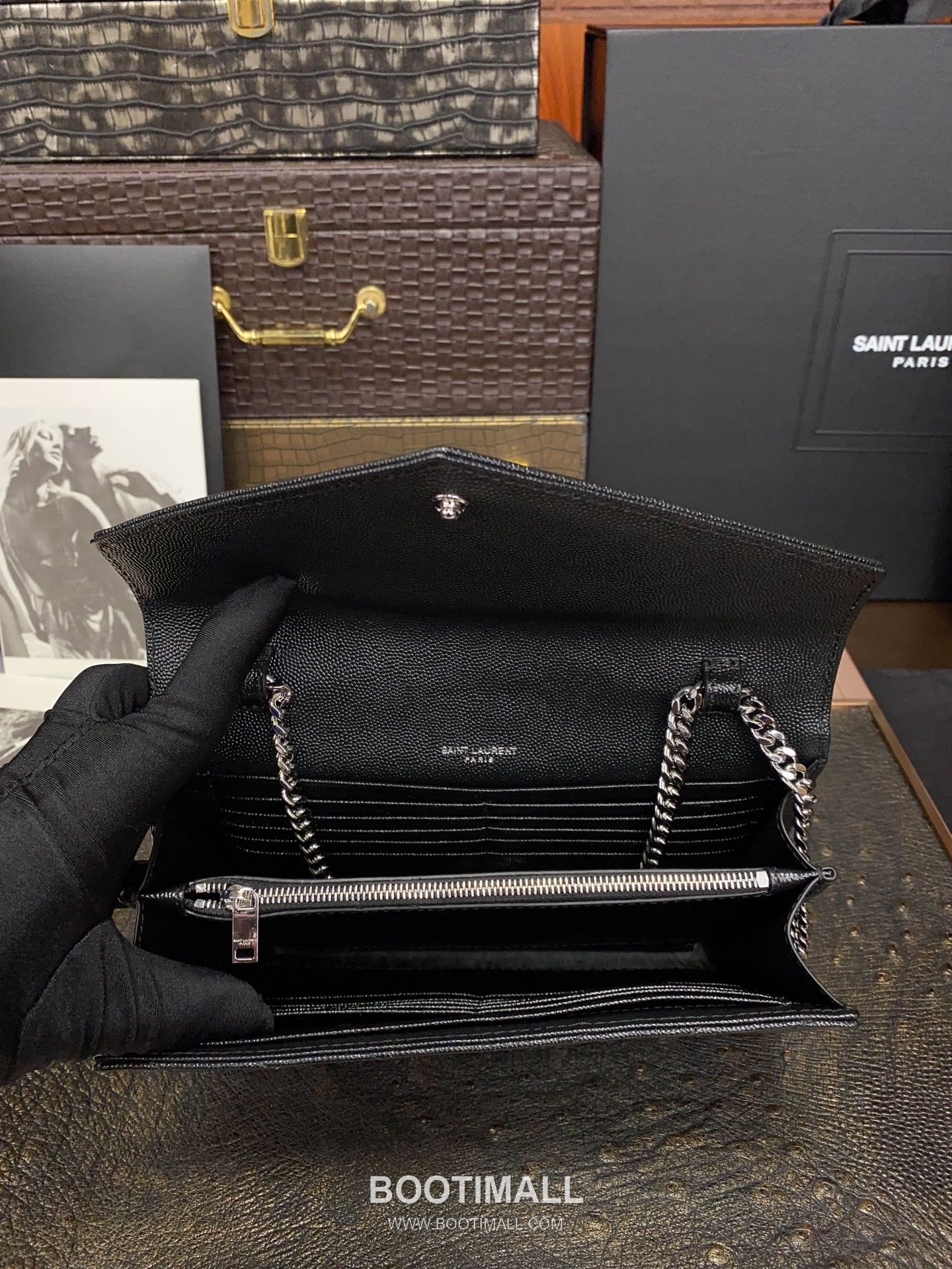Saint Laurent Chain Wallet 377828 Calfskin Leather Quilted Wallet 생로랑 체인 월렛 카프스킨 가죽 퀼팅 지갑 22.5cm 7