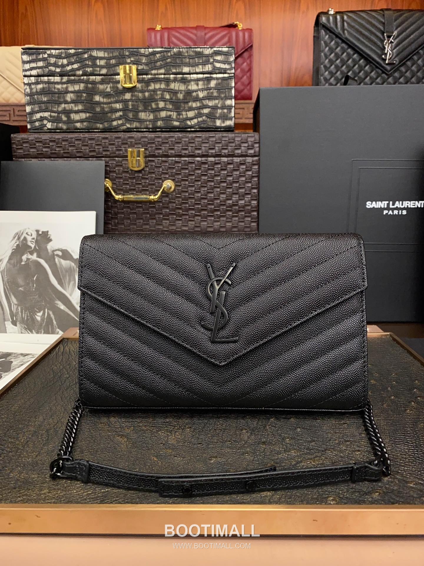 Saint Laurent Chain Wallet 377828 Calfskin Leather Quilted Wallet 생로랑 체인 월렛 카프스킨 가죽 퀼팅 지갑 22.5cm 1