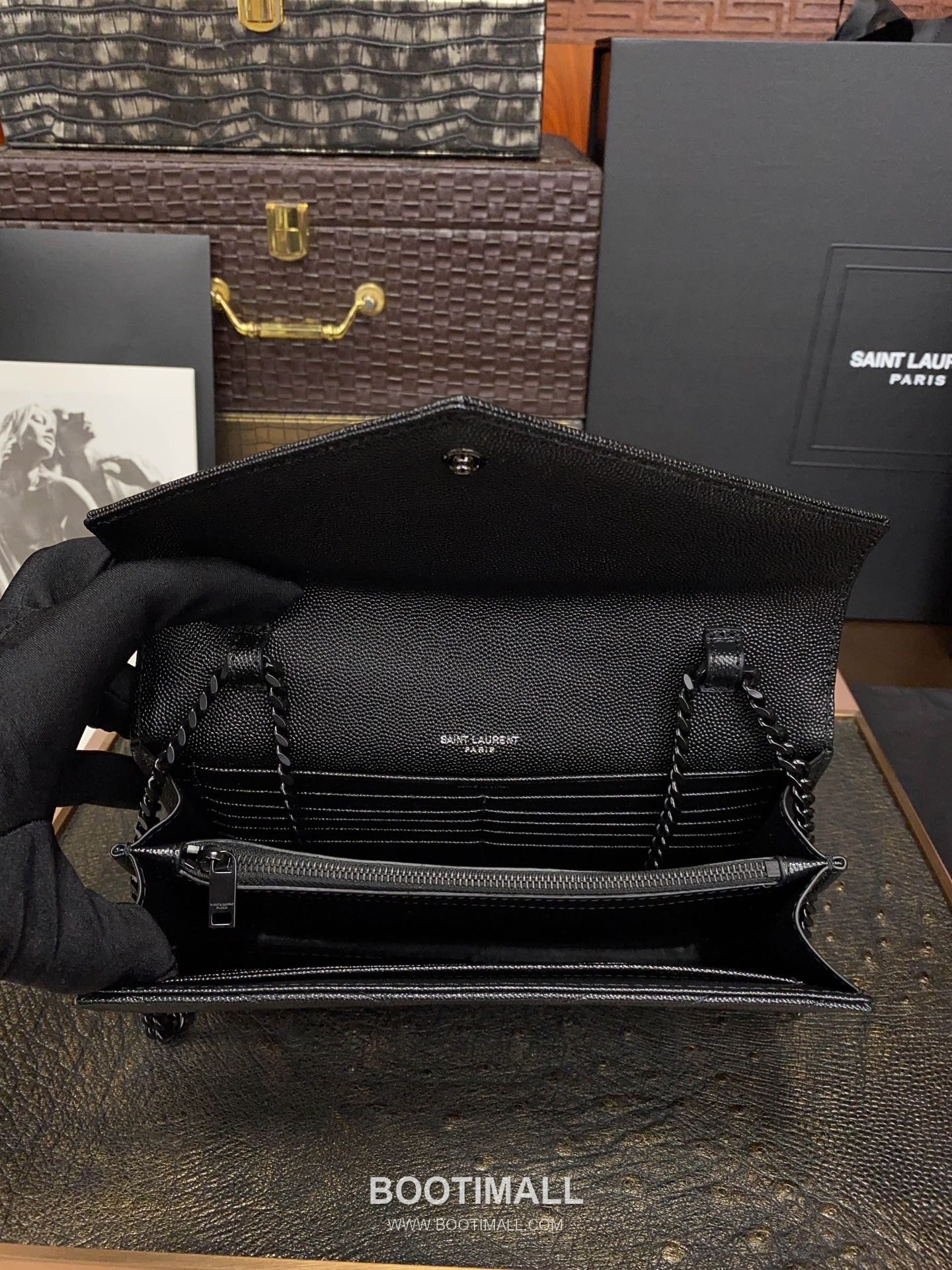 Saint Laurent Chain Wallet 377828 Calfskin Leather Quilted Wallet 생로랑 체인 월렛 카프스킨 가죽 퀼팅 지갑 22.5cm 6