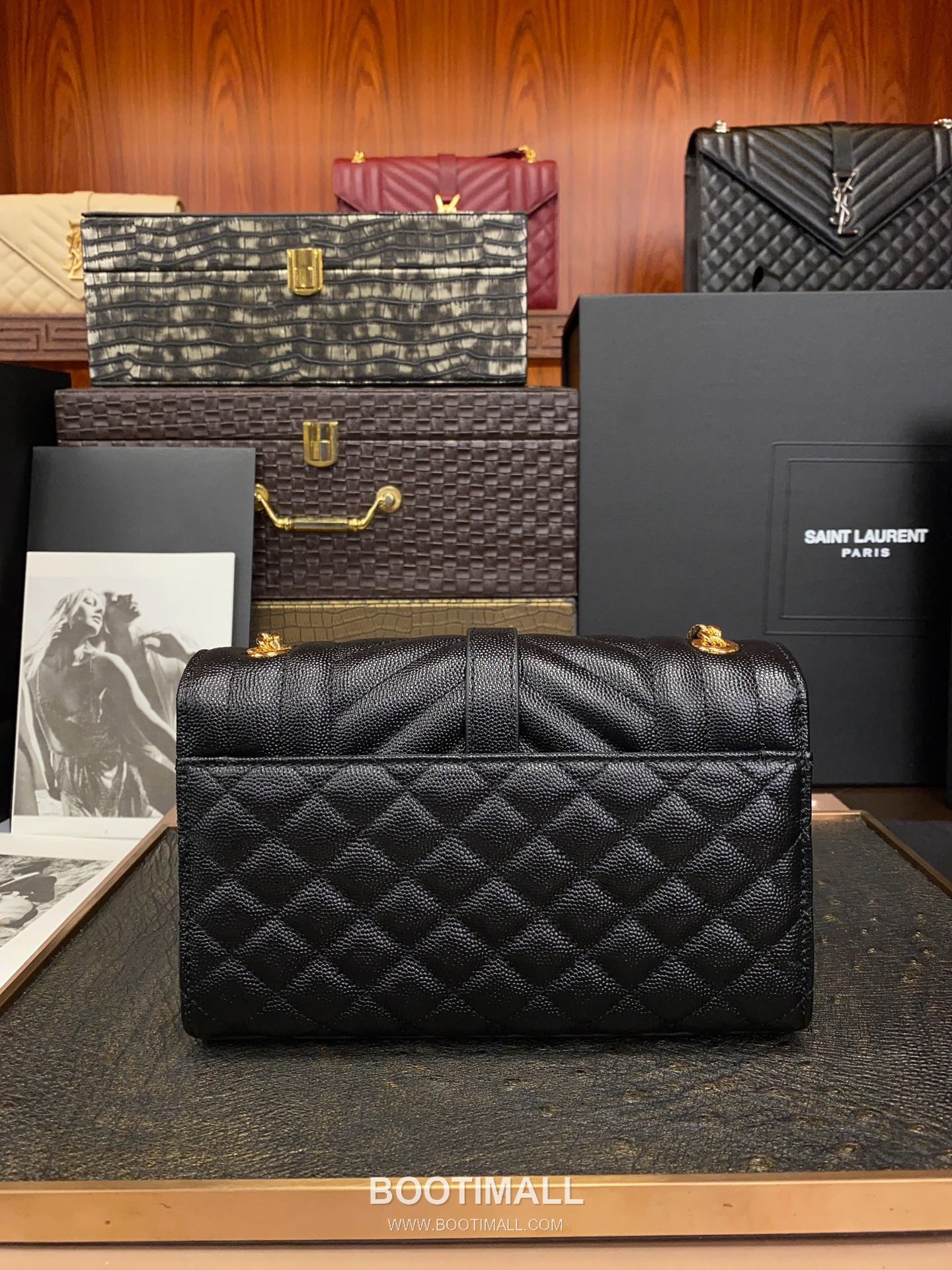 Saint Laurent Envelope Small 526286 Grained Calfskin Quilted Chain Bag 생로랑 엔벨로프 스몰 그레인 카프스킨 퀼팅 체인백 21cm 2