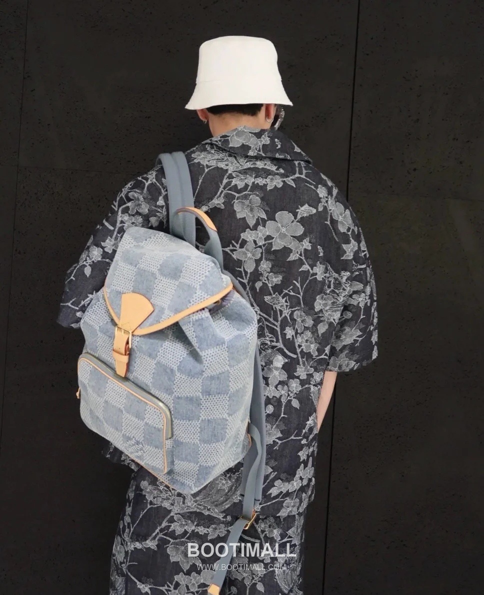 Louis Vuitton Montsouris Backpack N40708 Damier Denim Cotton Canvas Bag 루이비통 몽수리 백팩 다미에 데님 코튼 캔버스 백팩 40cm 4