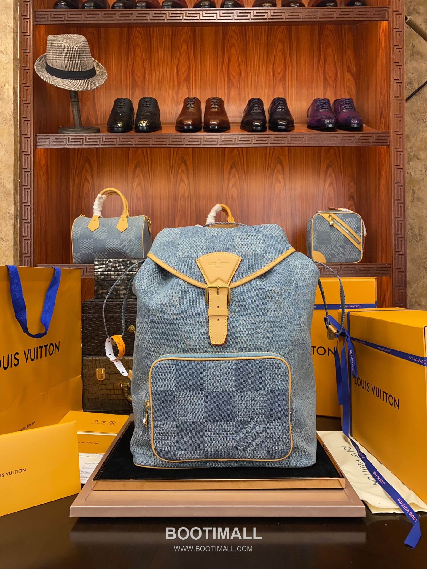 Louis Vuitton Montsouris Backpack N40708 Damier Denim Cotton Canvas Bag 루이비통 몽수리 백팩 다미에 데님 코튼 캔버스 백팩 40cm 8