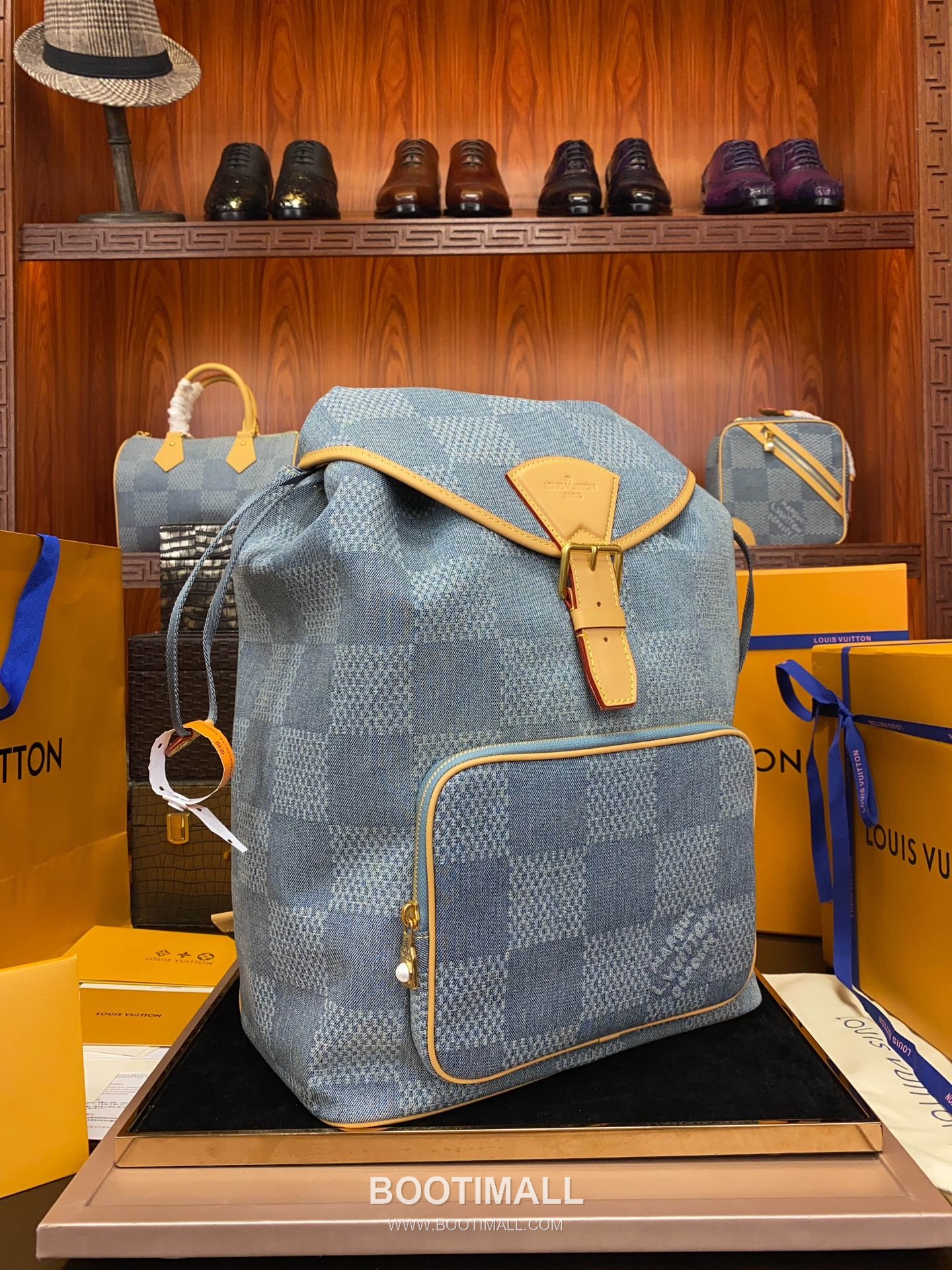 Louis Vuitton Montsouris Backpack N40708 Damier Denim Cotton Canvas Bag 루이비통 몽수리 백팩 다미에 데님 코튼 캔버스 백팩 40cm 9
