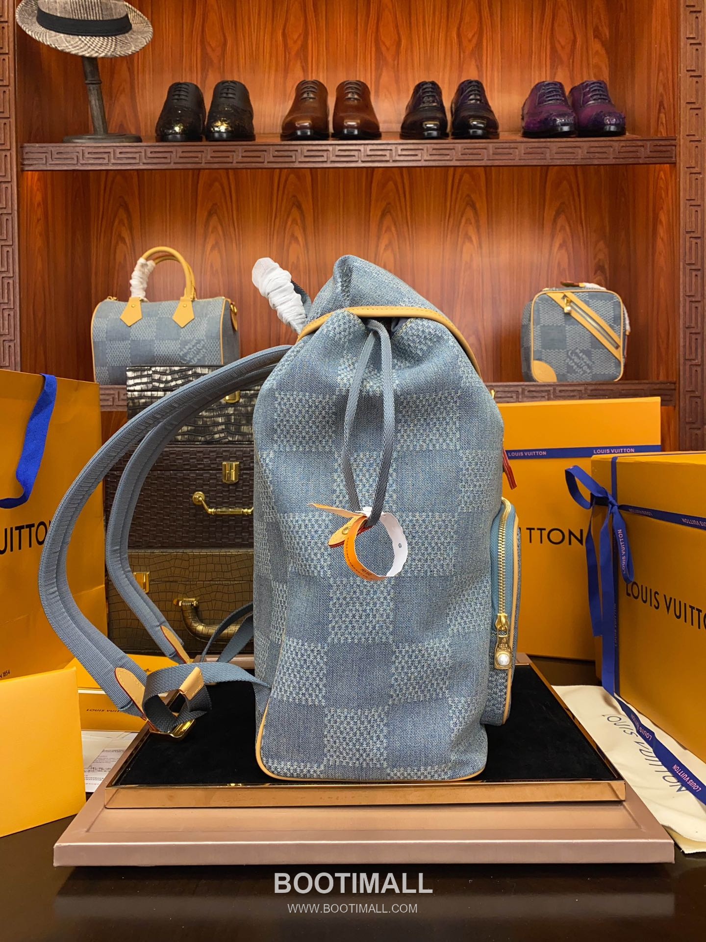 Louis Vuitton Montsouris Backpack N40708 Damier Denim Cotton Canvas Bag 루이비통 몽수리 백팩 다미에 데님 코튼 캔버스 백팩 40cm 10