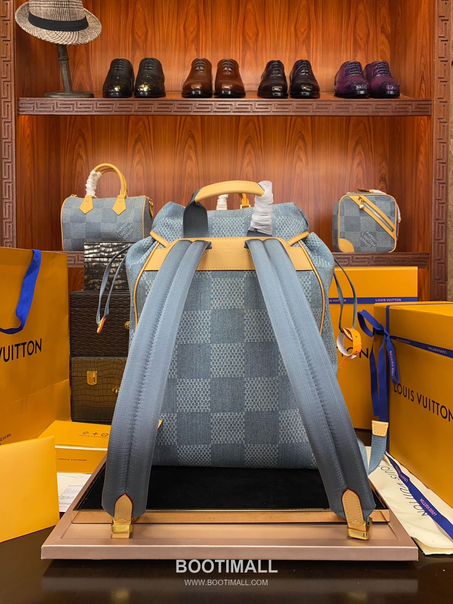 Louis Vuitton Montsouris Backpack N40708 Damier Denim Cotton Canvas Bag 루이비통 몽수리 백팩 다미에 데님 코튼 캔버스 백팩 40cm 11