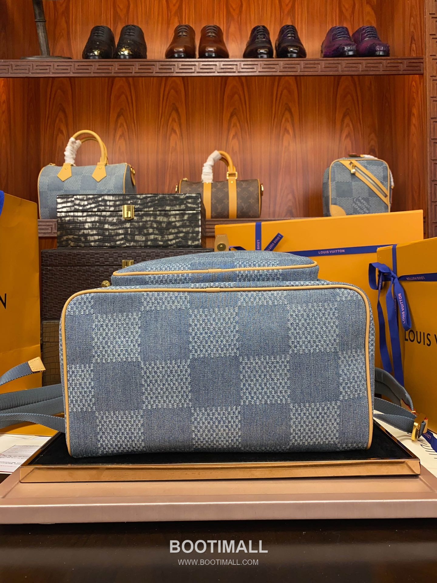 Louis Vuitton Montsouris Backpack N40708 Damier Denim Cotton Canvas Bag 루이비통 몽수리 백팩 다미에 데님 코튼 캔버스 백팩 40cm 12