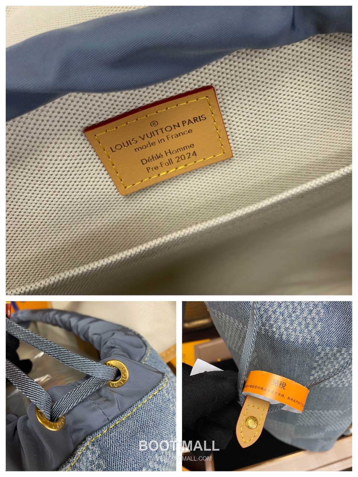 Louis Vuitton Montsouris Backpack N40708 Damier Denim Cotton Canvas Bag 루이비통 몽수리 백팩 다미에 데님 코튼 캔버스 백팩 40cm 16