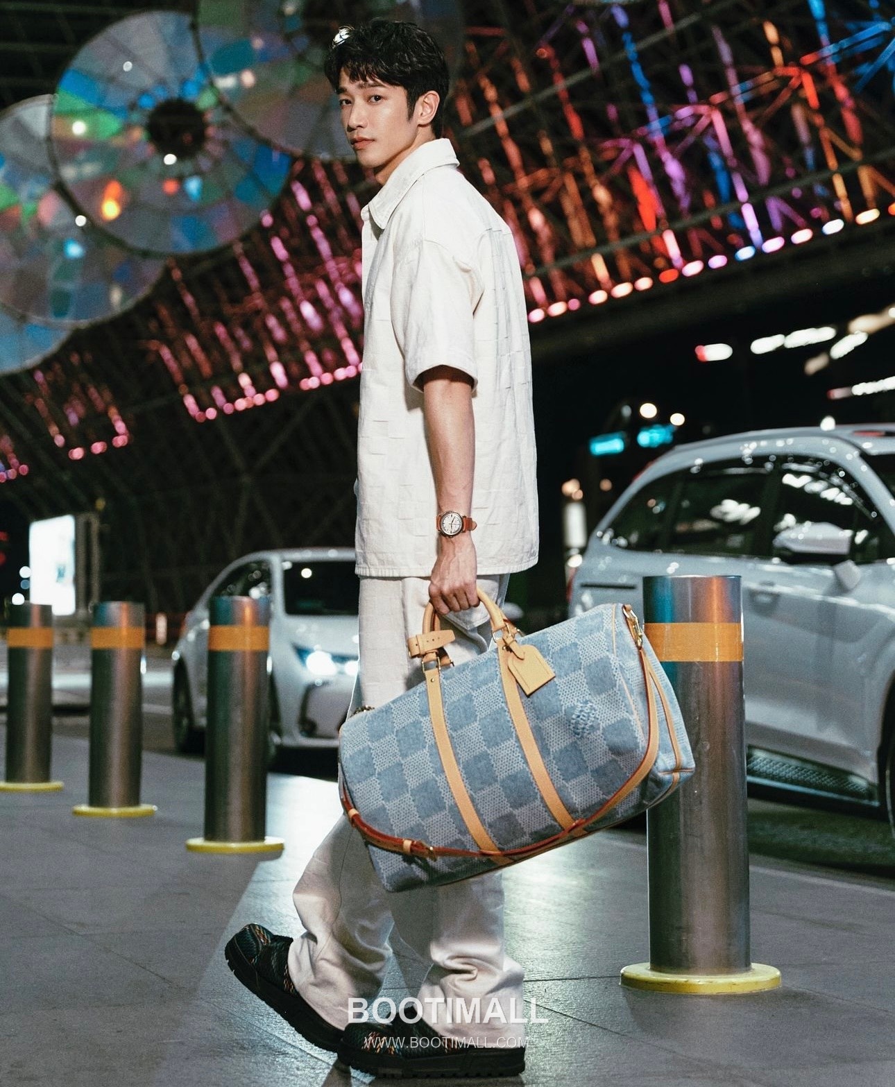 Louis Vuitton Keepall Bandoulière 50 N40739 Damier Denim Cotton Canvas Travel Bag 루이비통 키폴 반둘리에 50 다미에 데님 코튼 캔버스 여행가방 50cm 1