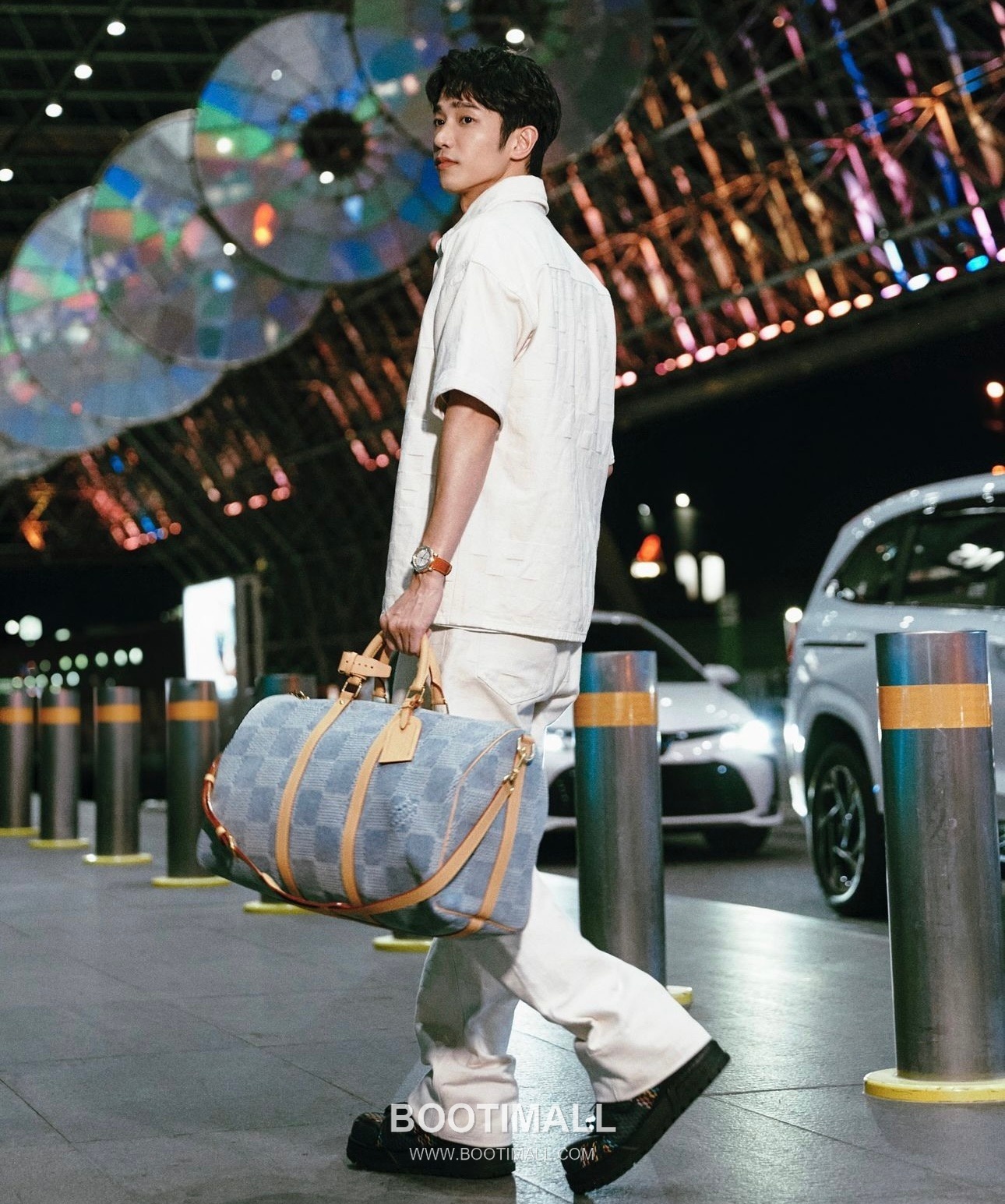 Louis Vuitton Keepall Bandoulière 50 N40739 Damier Denim Cotton Canvas Travel Bag 루이비통 키폴 반둘리에 50 다미에 데님 코튼 캔버스 여행가방 50cm 2