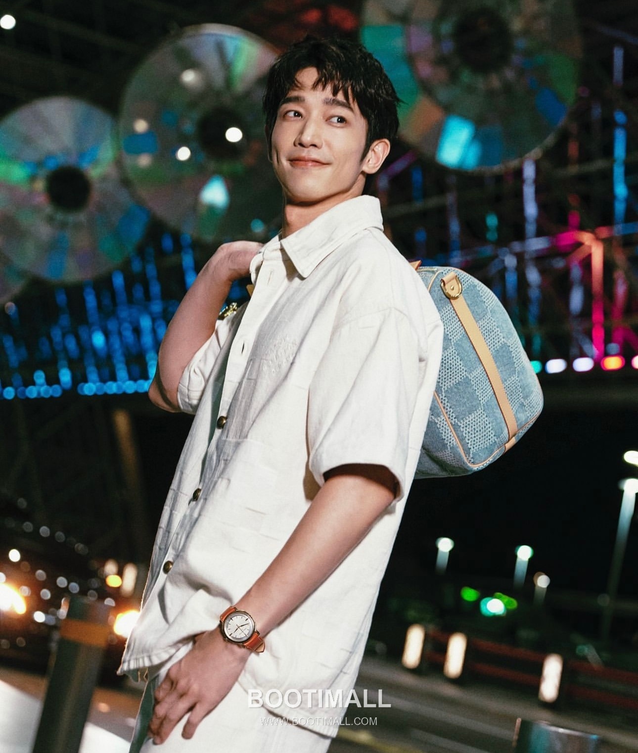 Louis Vuitton Keepall Bandoulière 50 N40739 Damier Denim Cotton Canvas Travel Bag 루이비통 키폴 반둘리에 50 다미에 데님 코튼 캔버스 여행가방 50cm 3