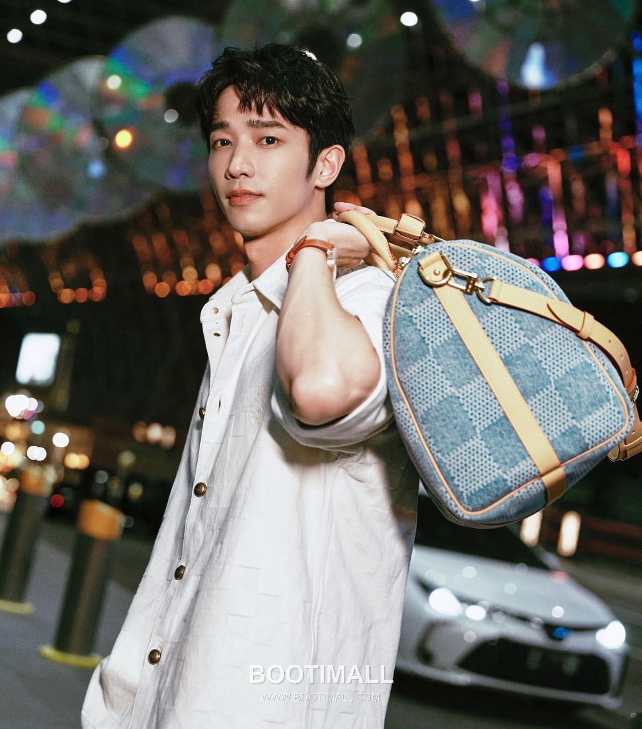 Louis Vuitton Keepall Bandoulière 50 N40739 Damier Denim Cotton Canvas Travel Bag 루이비통 키폴 반둘리에 50 다미에 데님 코튼 캔버스 여행가방 50cm 4