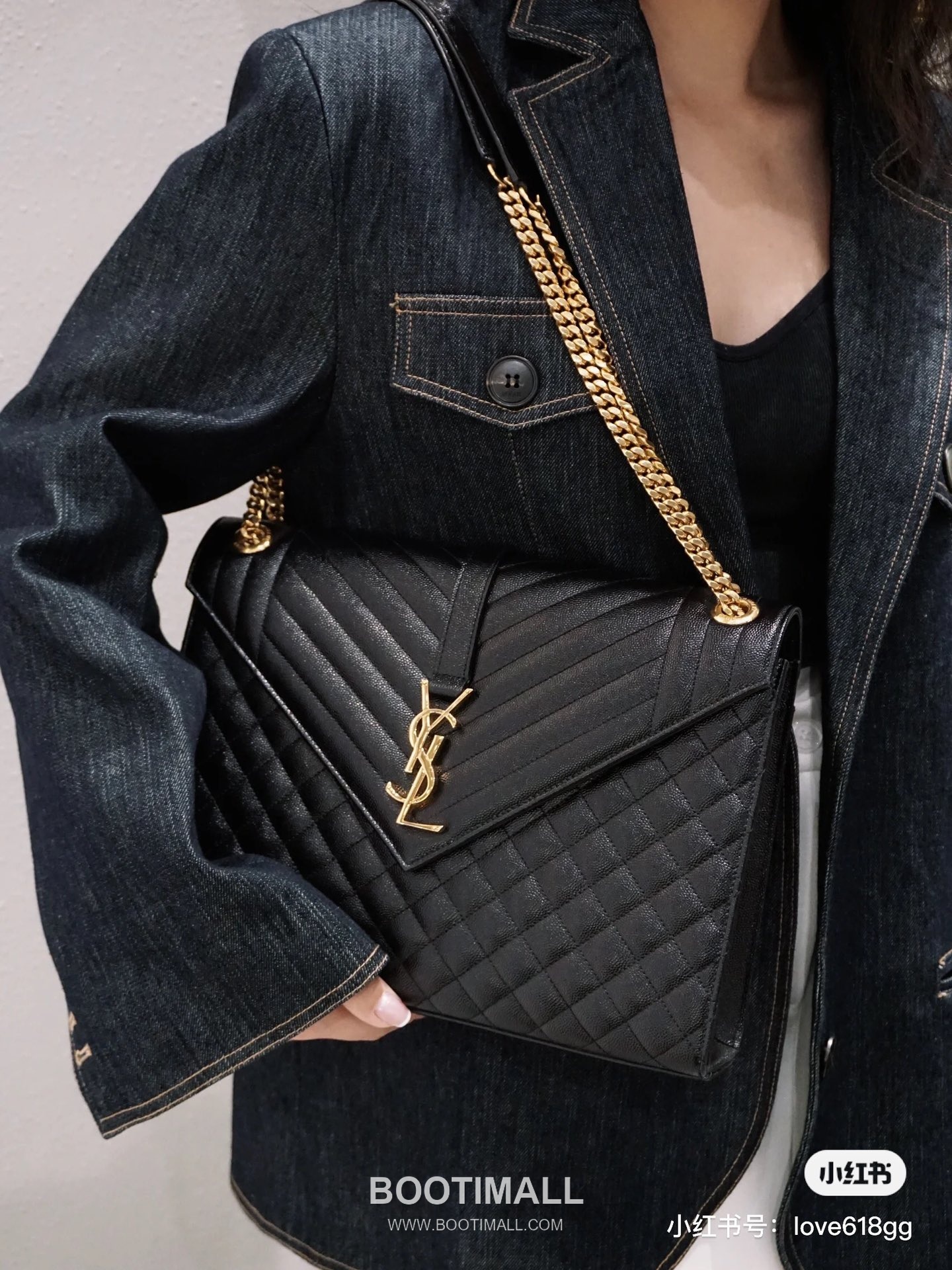 Saint Laurent Envelope Large 487198 Grained Calfskin Quilted Chain Bag 생로랑 엔벨로프 라지 그레인 카프스킨 퀼팅 체인백 31cm 1