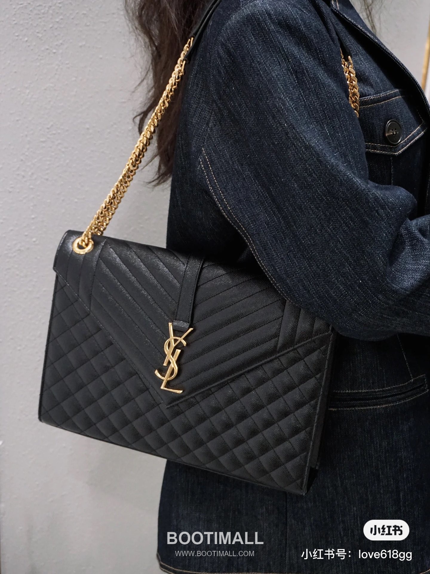 Saint Laurent Envelope Large 487198 Grained Calfskin Quilted Chain Bag 생로랑 엔벨로프 라지 그레인 카프스킨 퀼팅 체인백 31cm 2
